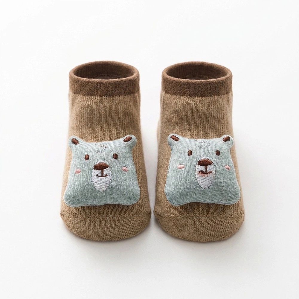 MyKids-USA Baby 3D Cartoon Animal Patched Design Dispensing Non-Slip Lace-Up Socks Shoes