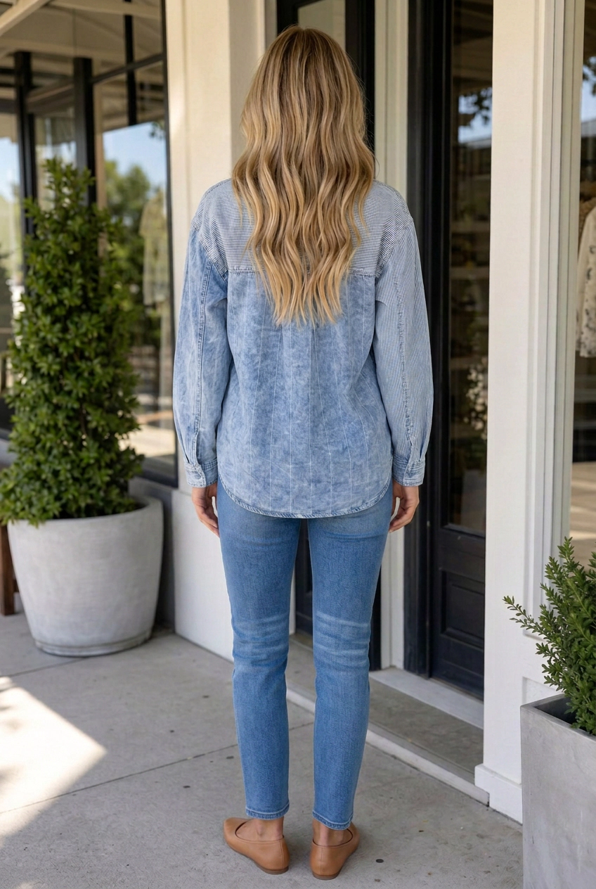 Threaded Pear Women's Ciara Long Sleeve Shirt Top