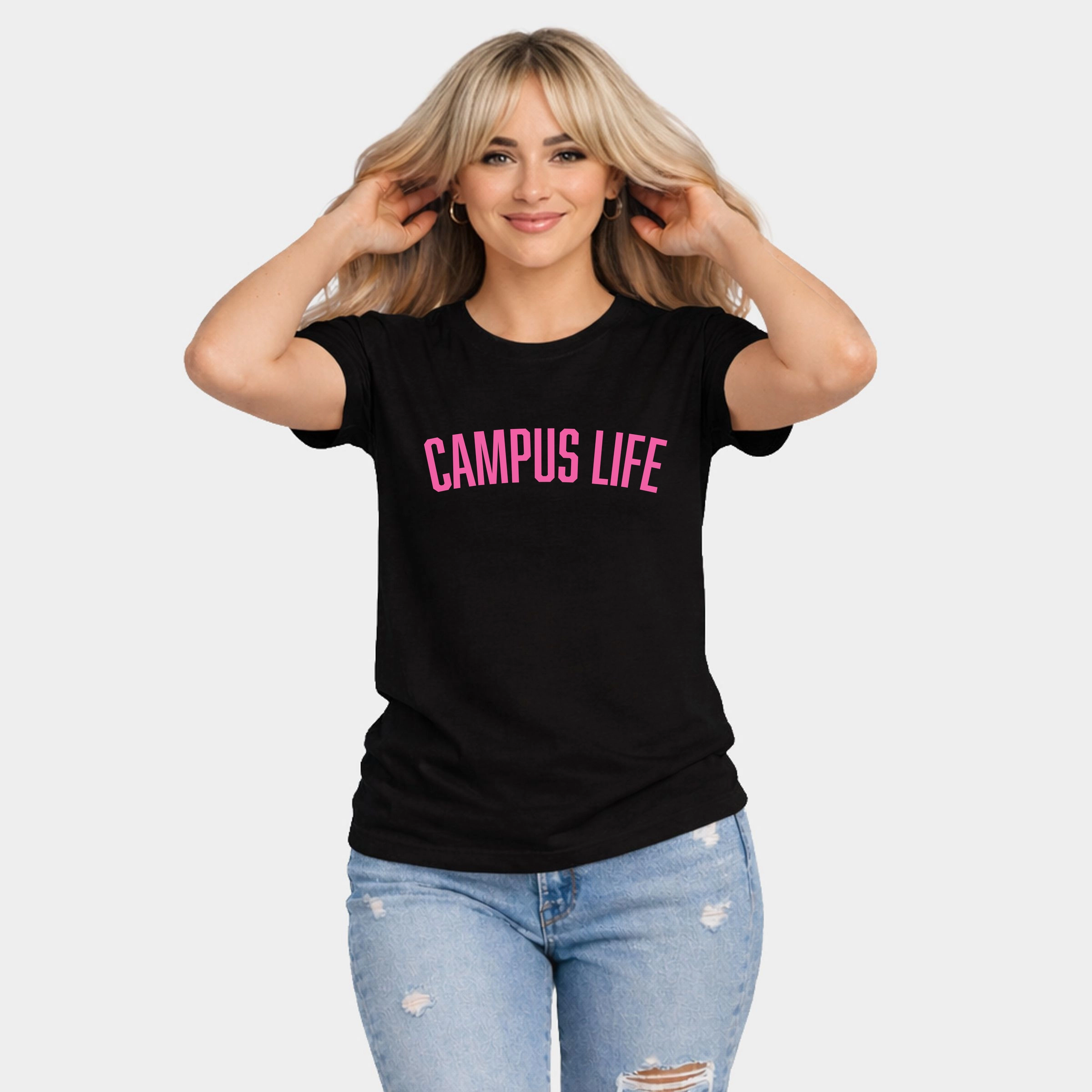 Simply Sage Market - Women's Short Sleeve Graphic T-Shirt Campus Life Varsity
