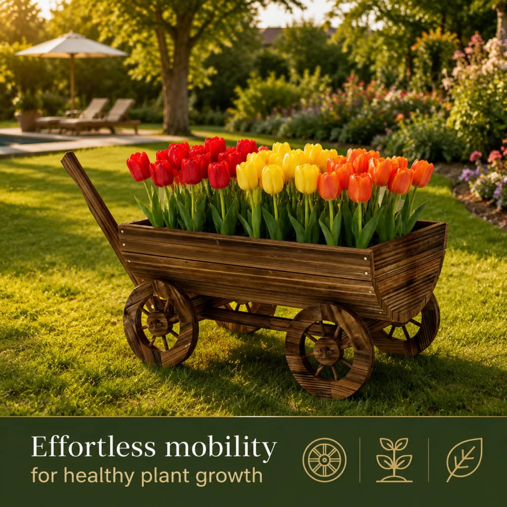 WOW PIONEER Long Rectangular Wooden Planter Box