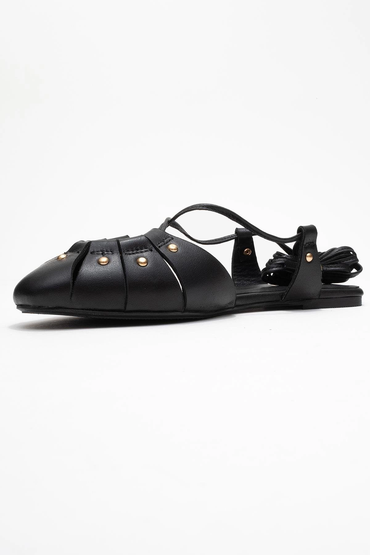 Forever & Always Womens Daria Leather Ankle Lace-Up Sandals