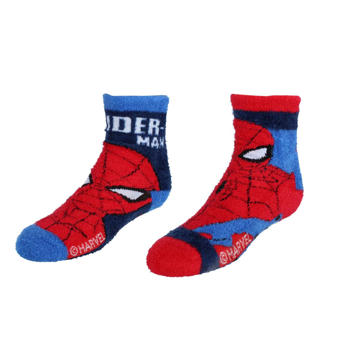 Textiel Trade Boy's Spiderman Fluffy Low Cut Socks (2 Pairs)