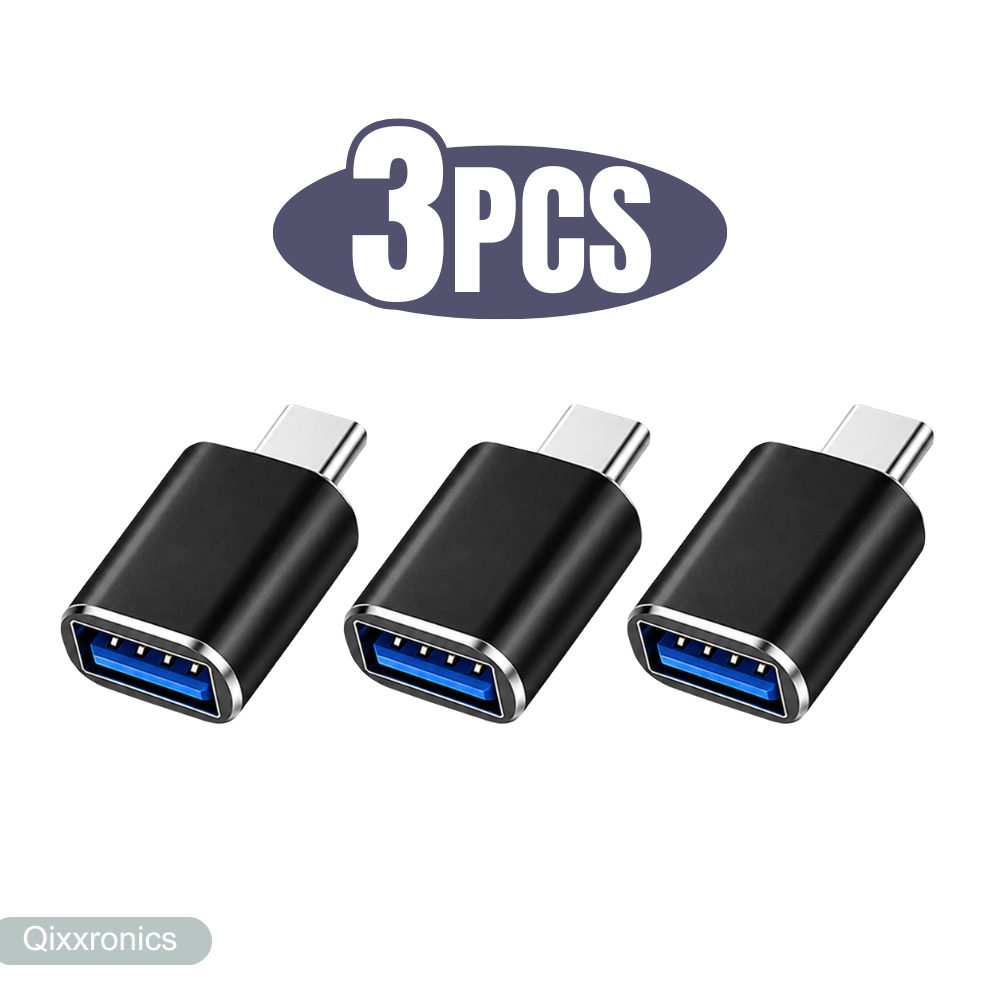 Qixxronics USB C to Adapter 3Pack, Female USBC Male for MacBook, Surface, iPad, iPhone, Galaxy, XPS, Device