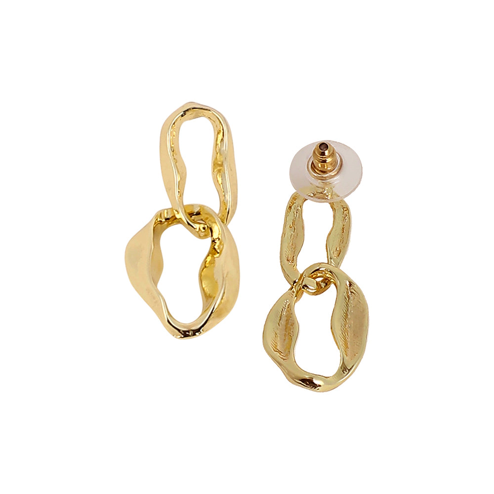 SOHI Women's The Hollow-Shell Drop Earrings - California Gold