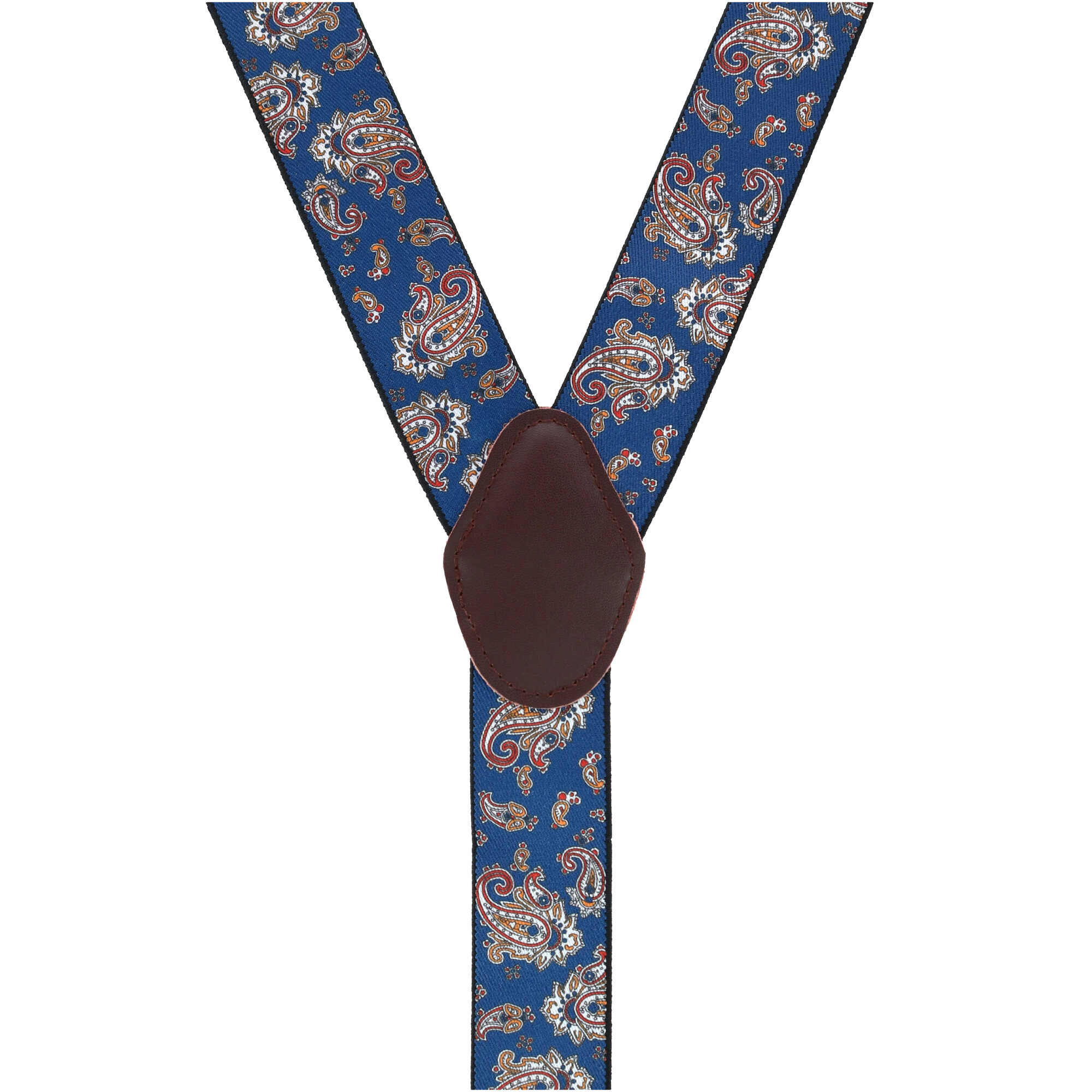 CTM Men's 1.375 Inch Wide Paisley Print Double Clip-End Suspenders