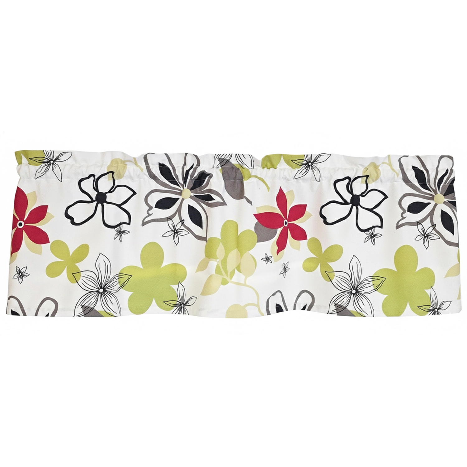 RLF Home 100% Cotton High Quality Aria Tailored Window Valance with 1.5" Rod Pocket 50" W X 12" L Ivory