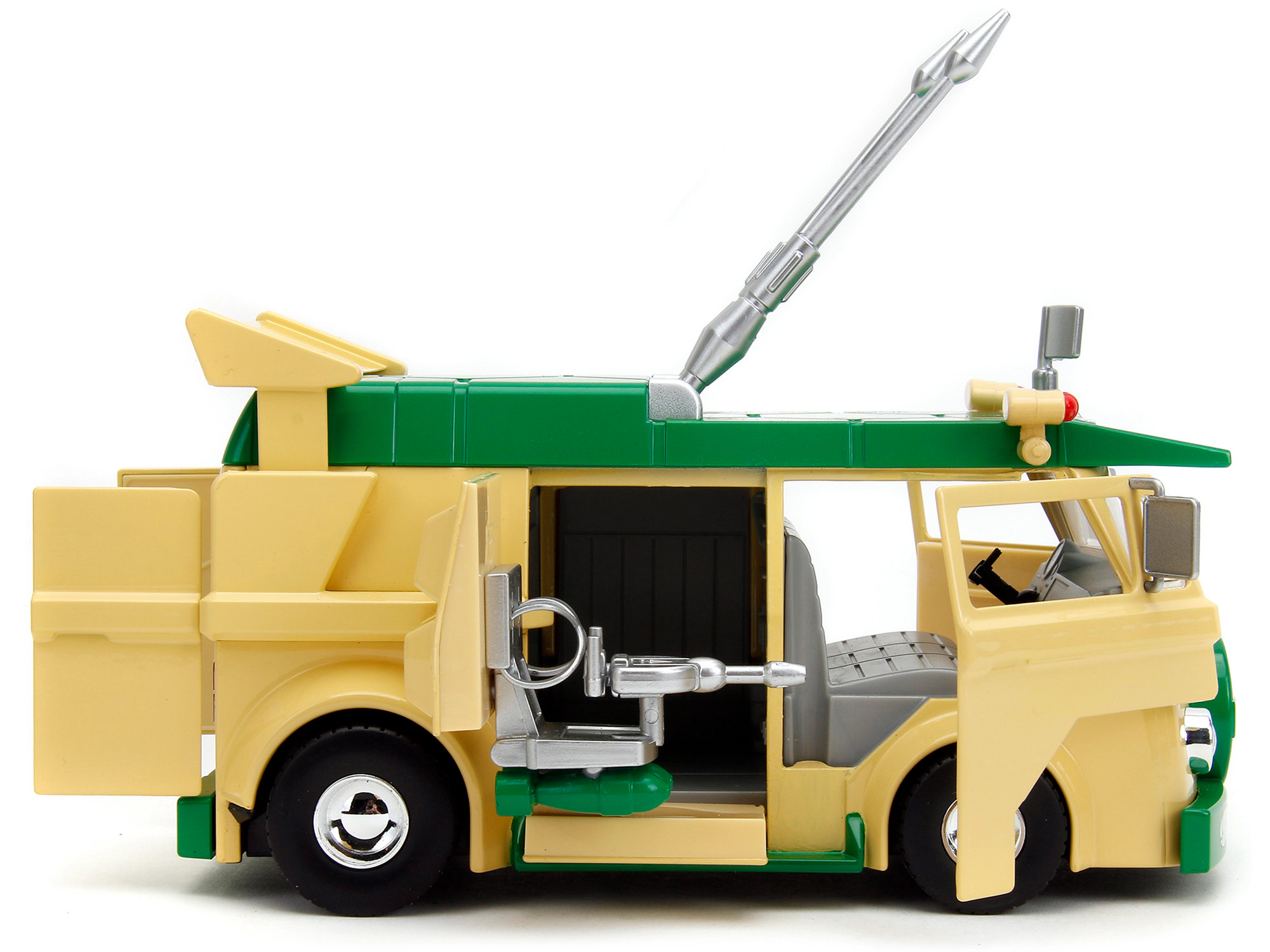 Jada Party Wagon Green and Beige and Donatello Diecast Figure "Teenage Mutant Ninja Turtles" "Hollywood Rides"