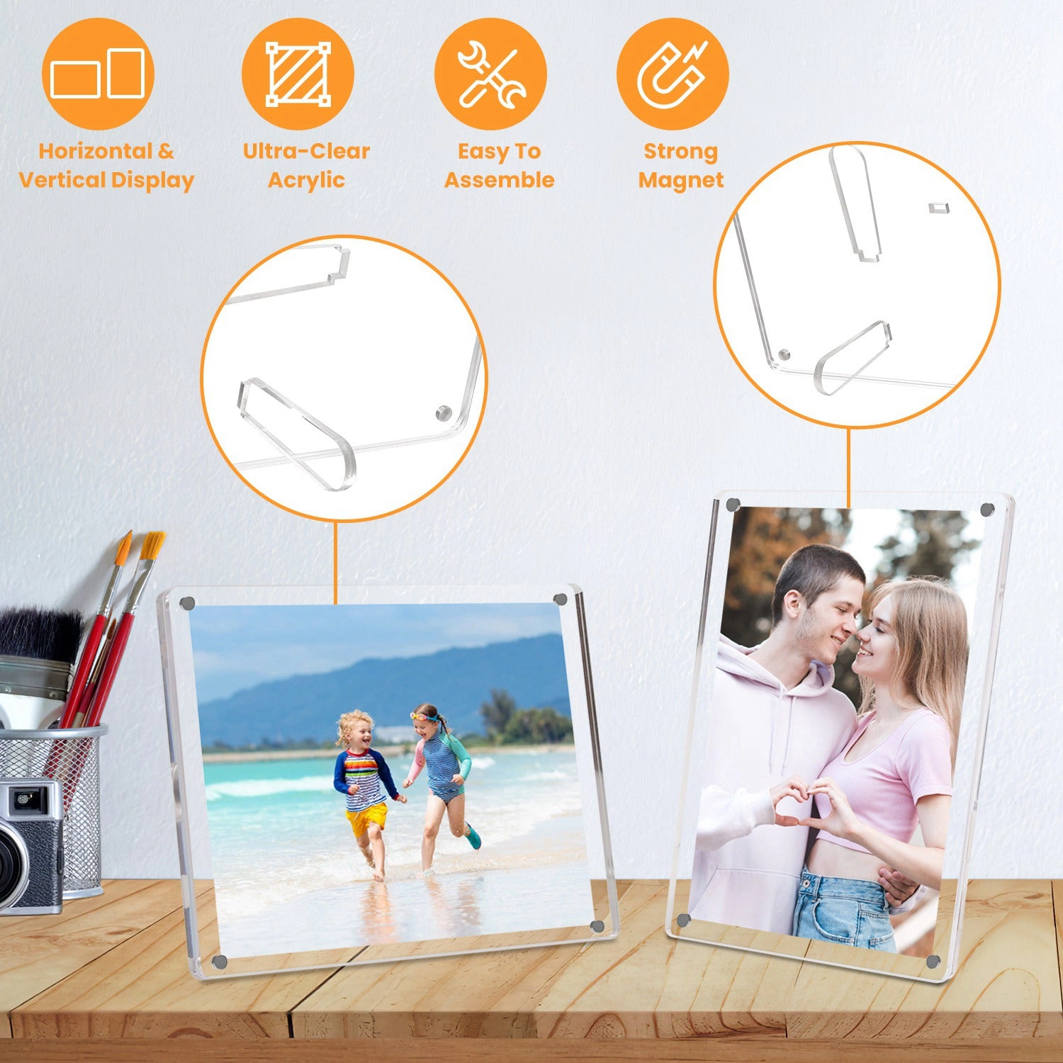 GBruno 4-Piece Acrylic Photo Frame 5x7 Inch