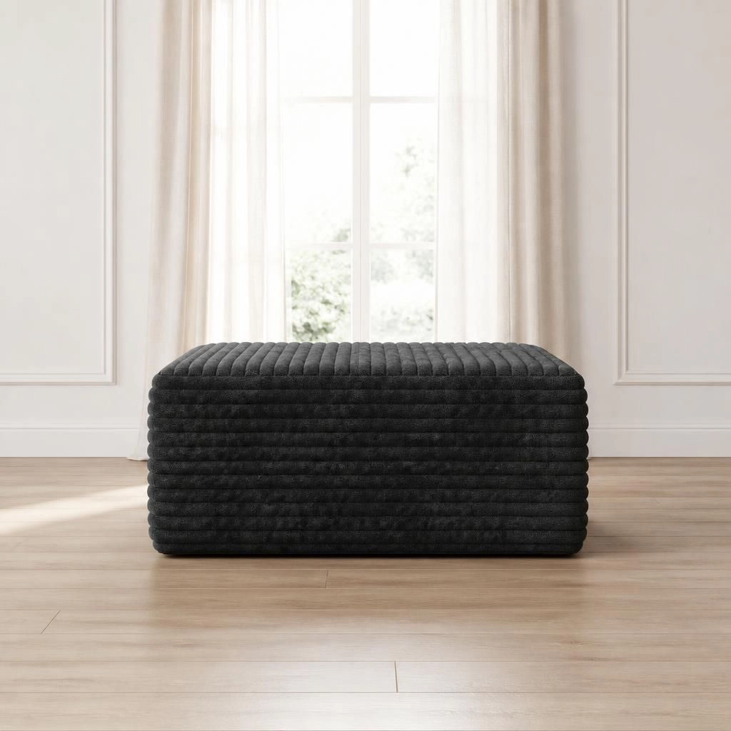 GOODSILO Comfortable Foam Filled Rectangular Low Profile Ottoman