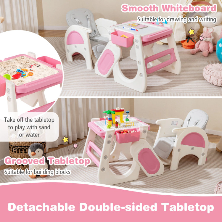 Hivvago Convertible Baby High Chair with Double-layer Tray and Adjustable Backrest
