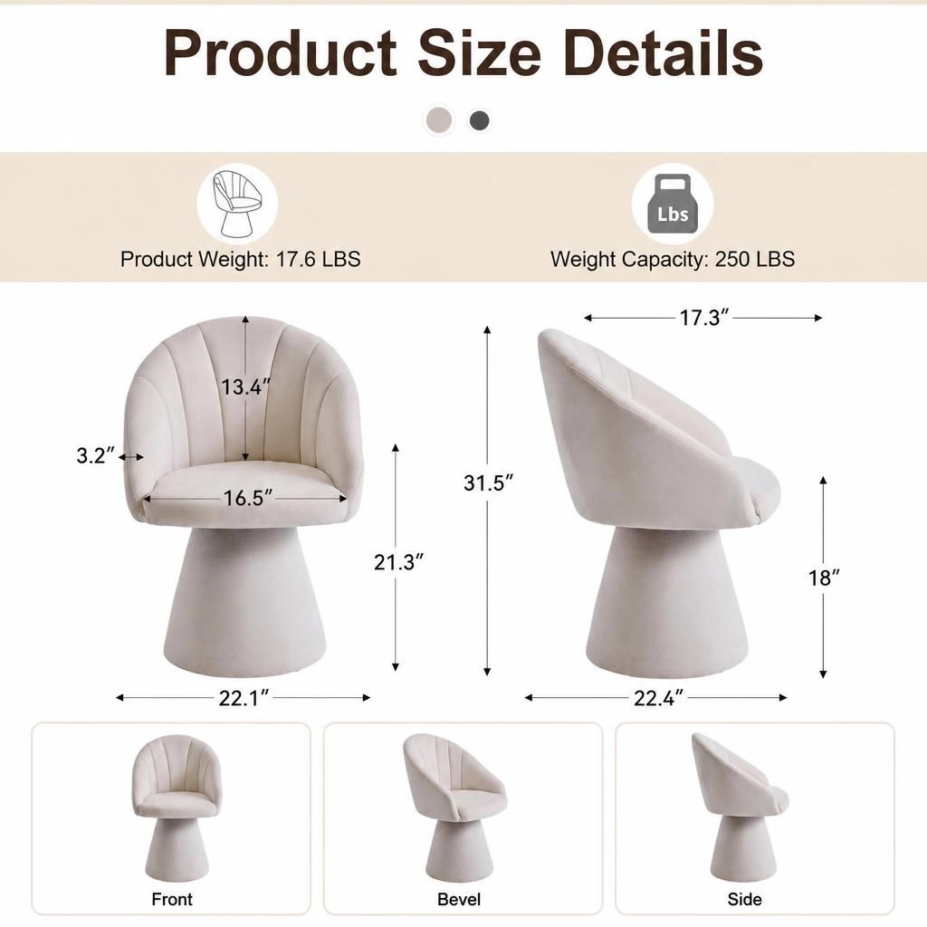 GOODSILO Upholstered Chenille Armless Accent Chair