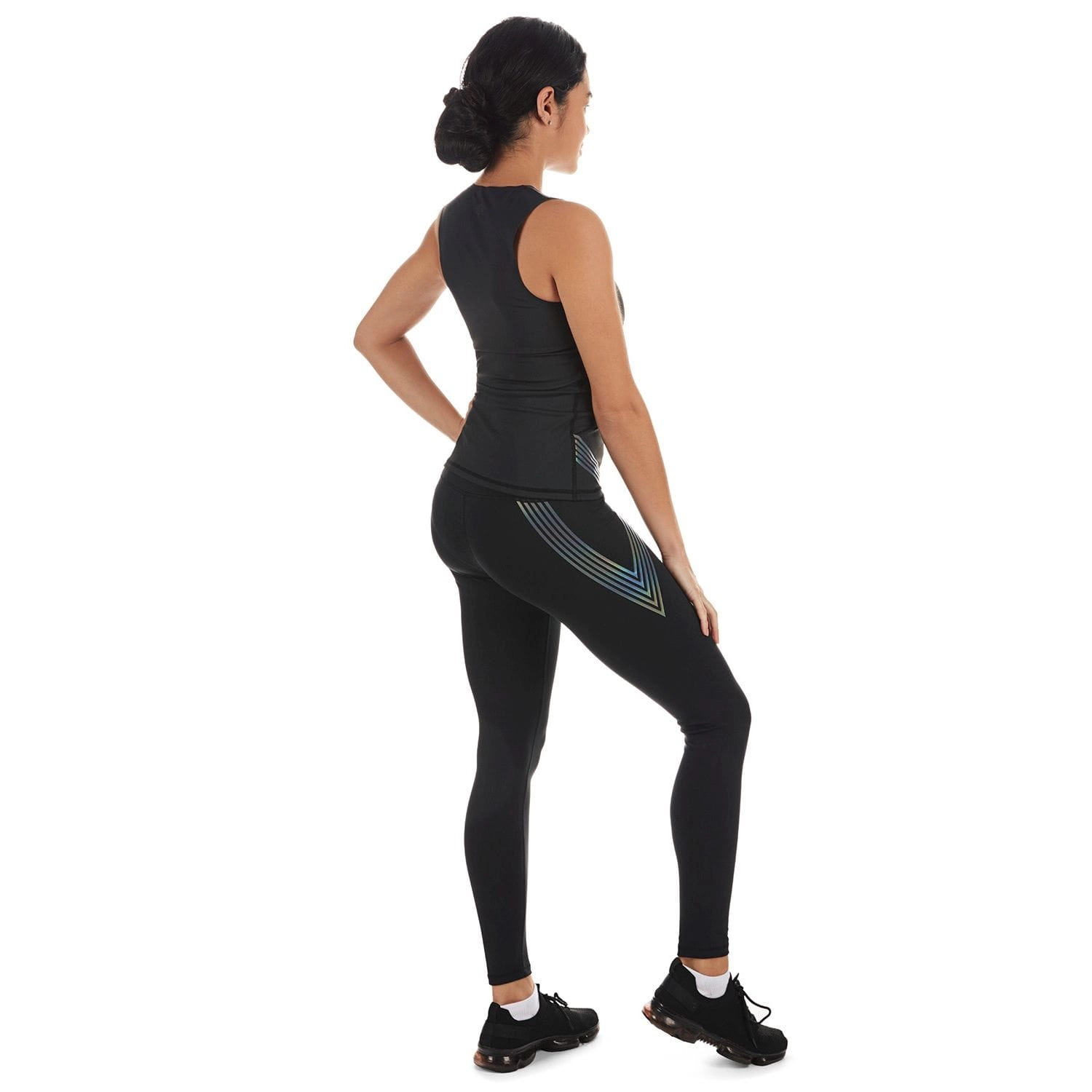 Memoi Reflective Rainbow Smoothing Stretch Athletic Tank Top