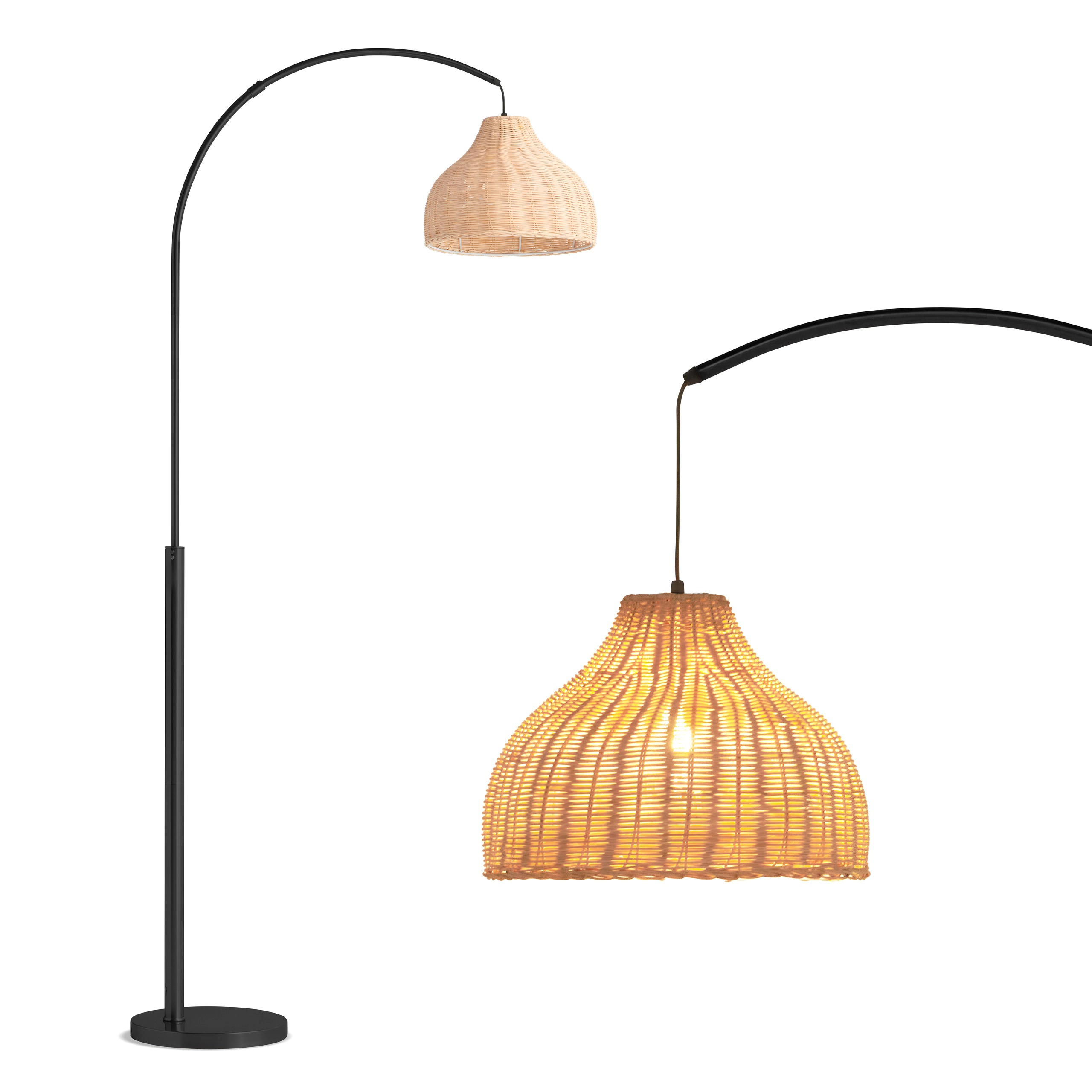 Brightech Lark Rattan LED Floor Lamp