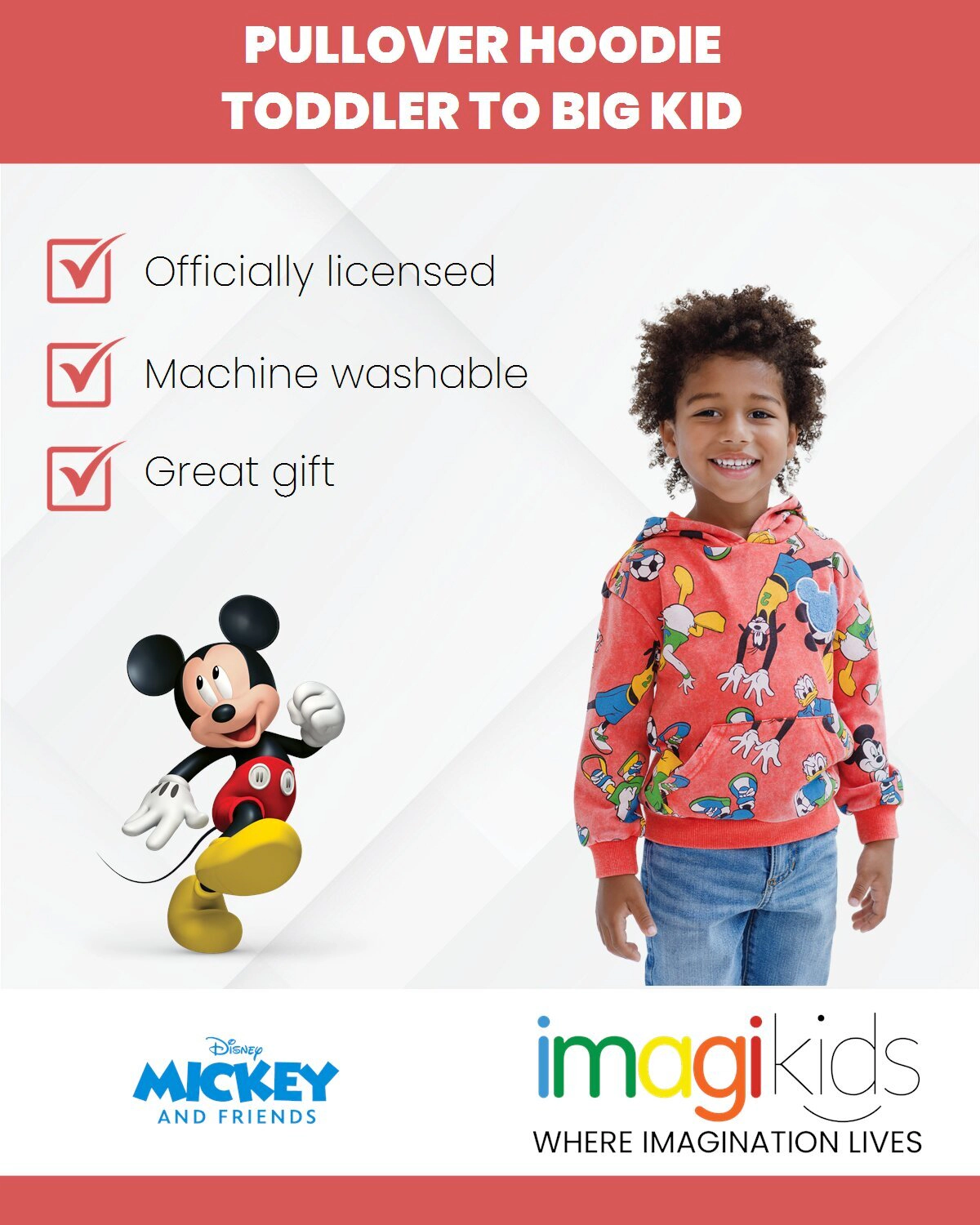 Disney Mickey Mouse Boys' Pullover Hoodie