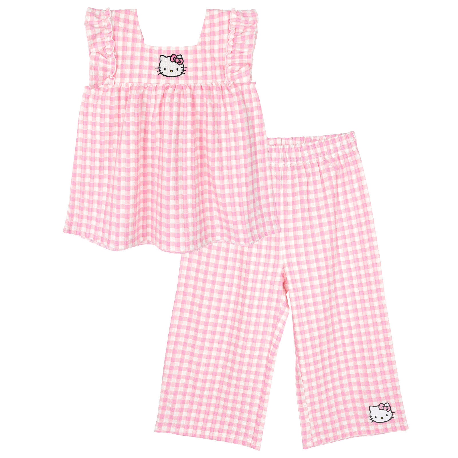 Hello Kitty Girls' 2-Piece Sleeveless Top and Cropped Pants Set