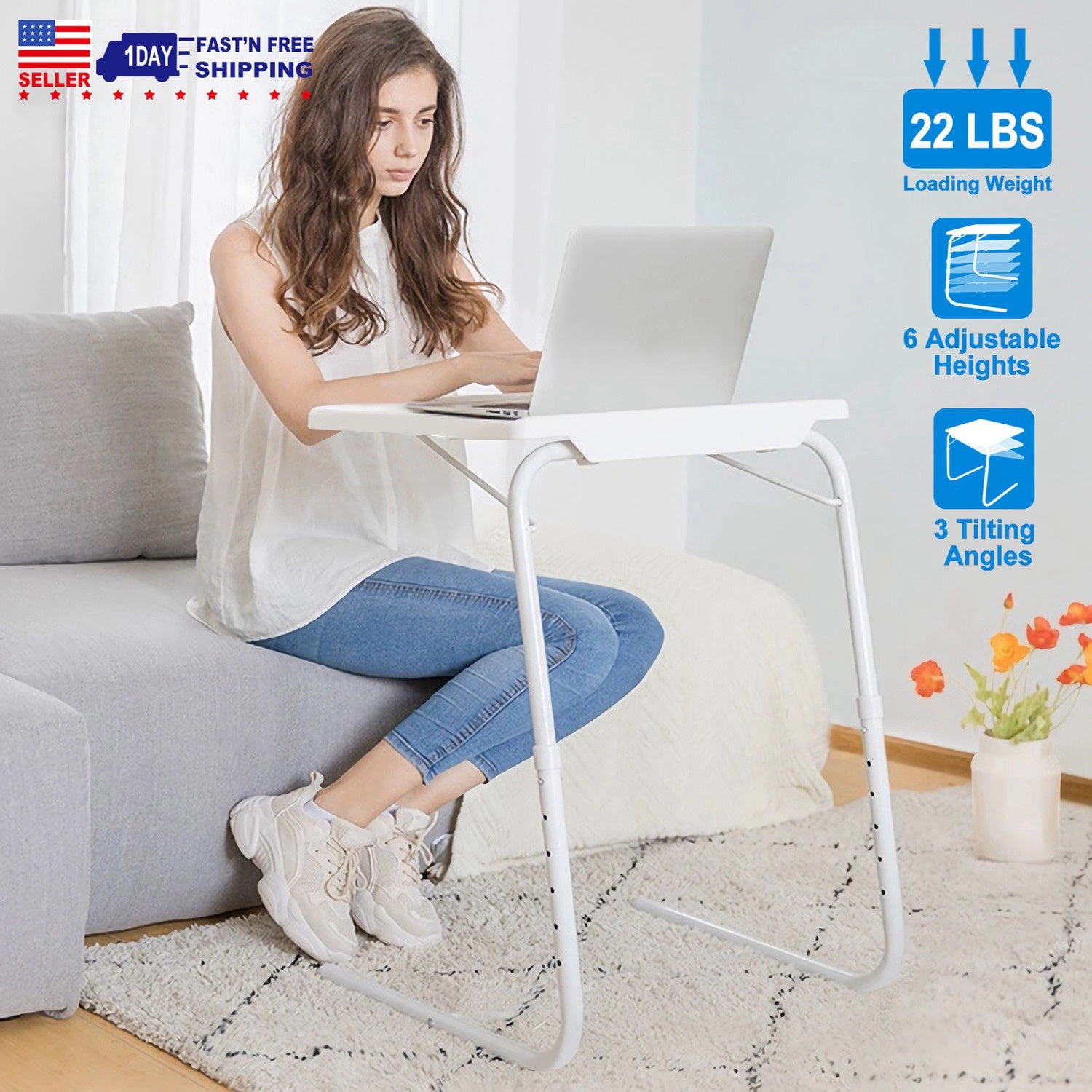 GBruno Adjustable Foldable Tray Table