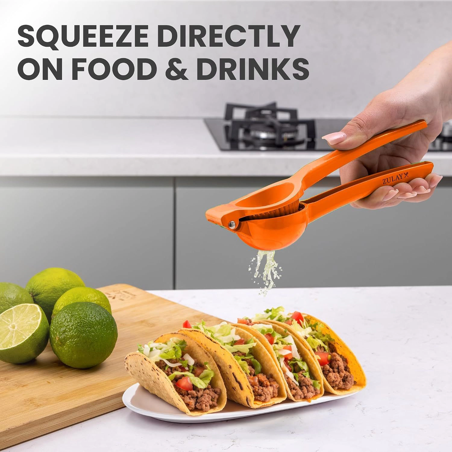 Zulay Kitchen Orange Squeezer - Single Bowl Metal Citrus Juicer Extracts Oranges In Seconds by Hydration Nation