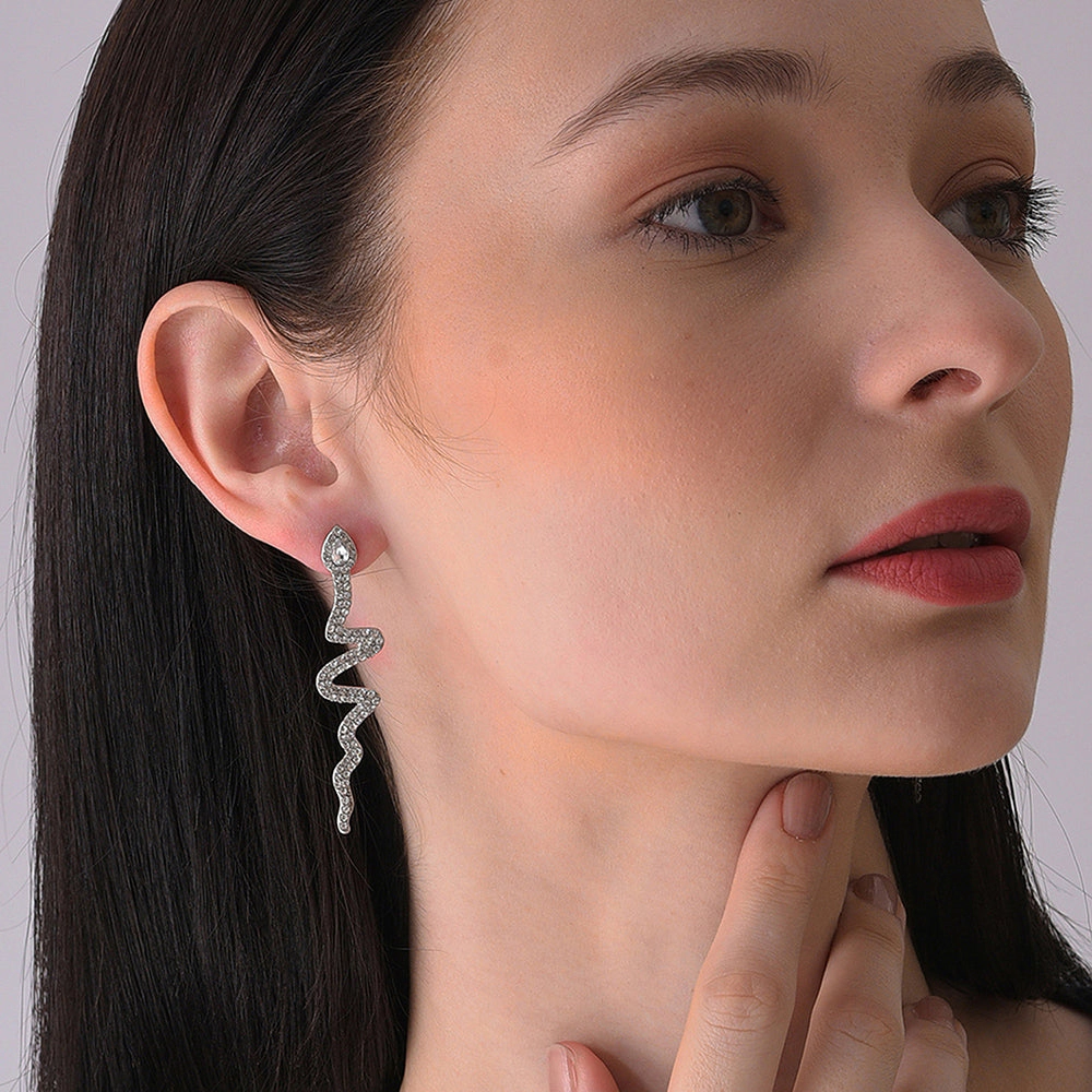 SOHI Women's Serpent Drop Earrings