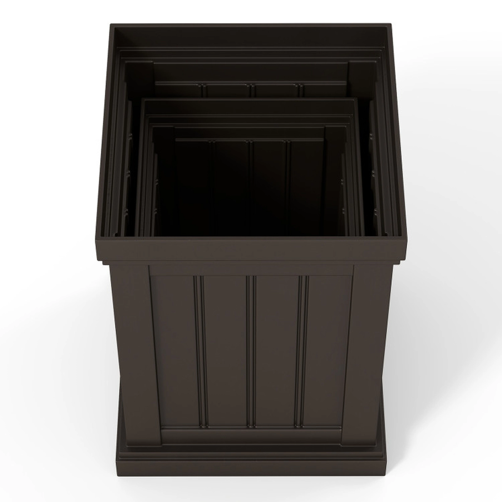 SUGIFT Square Planters Set of 2 Flower Pots with Drainage Holes and Nesting Design Light Brown
