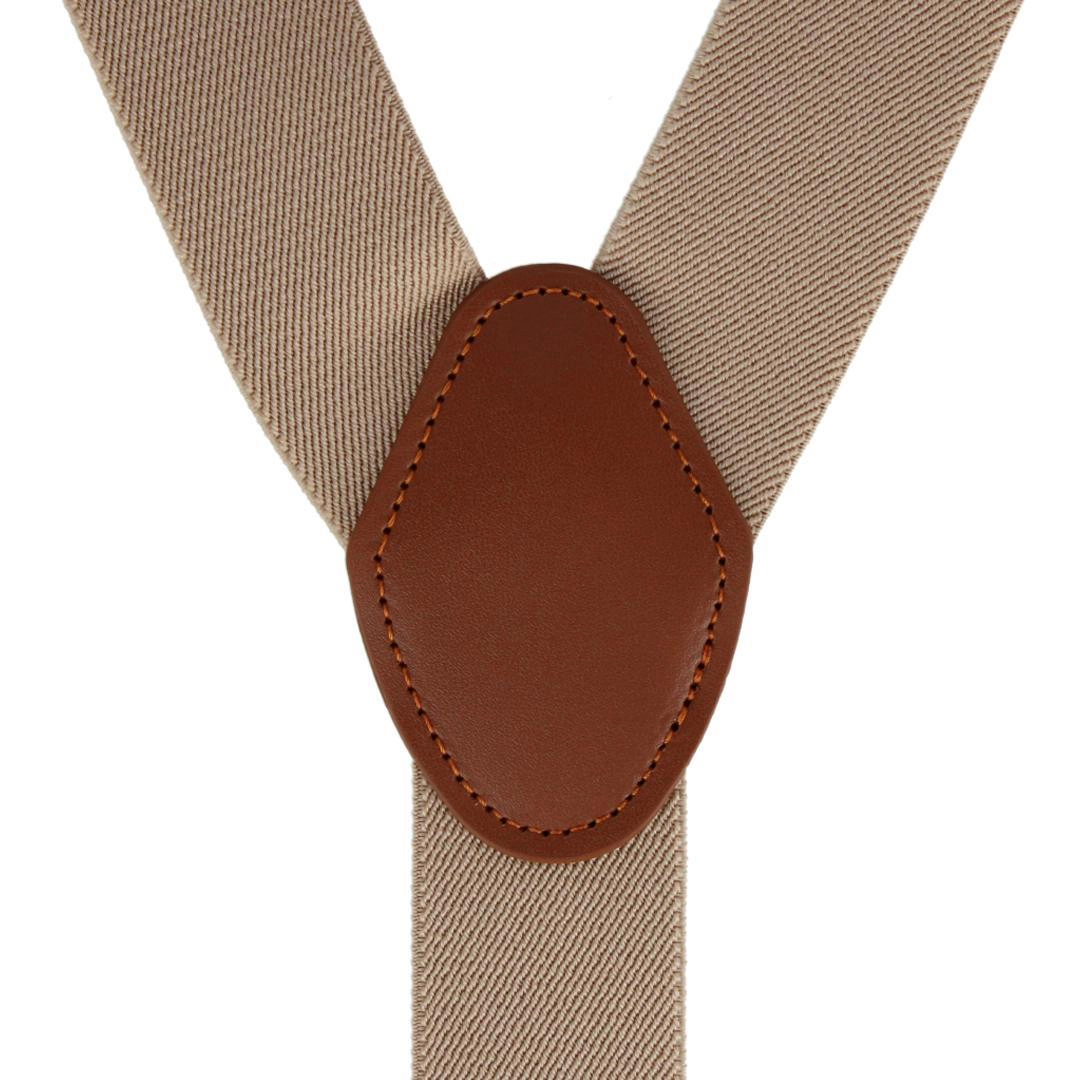 CTM® Men's Solid Color Elastic Y-Back Double Clip-End Suspender