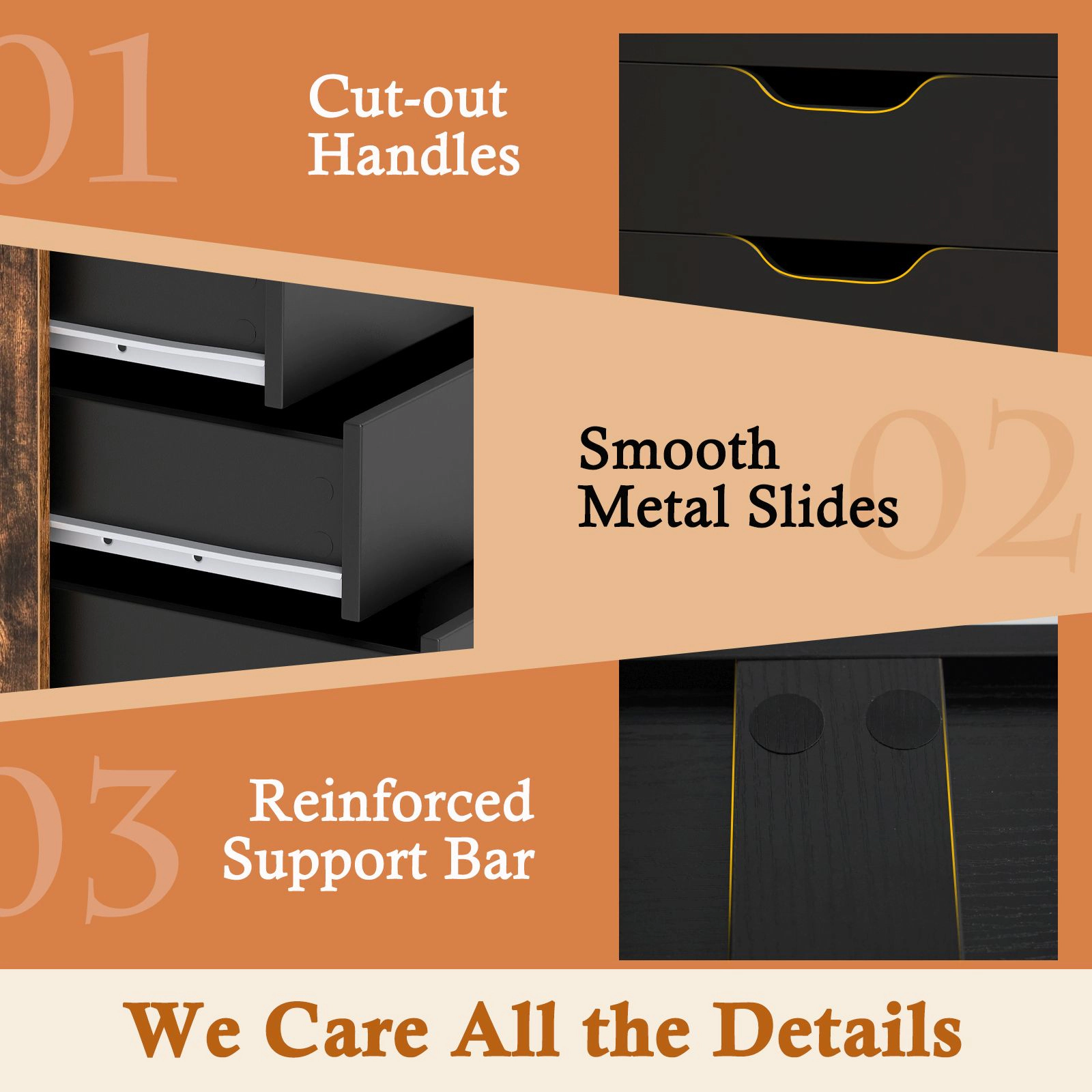 SlickBlue Office Storage Cabinet with Wheels & Spacious Drawer Organization