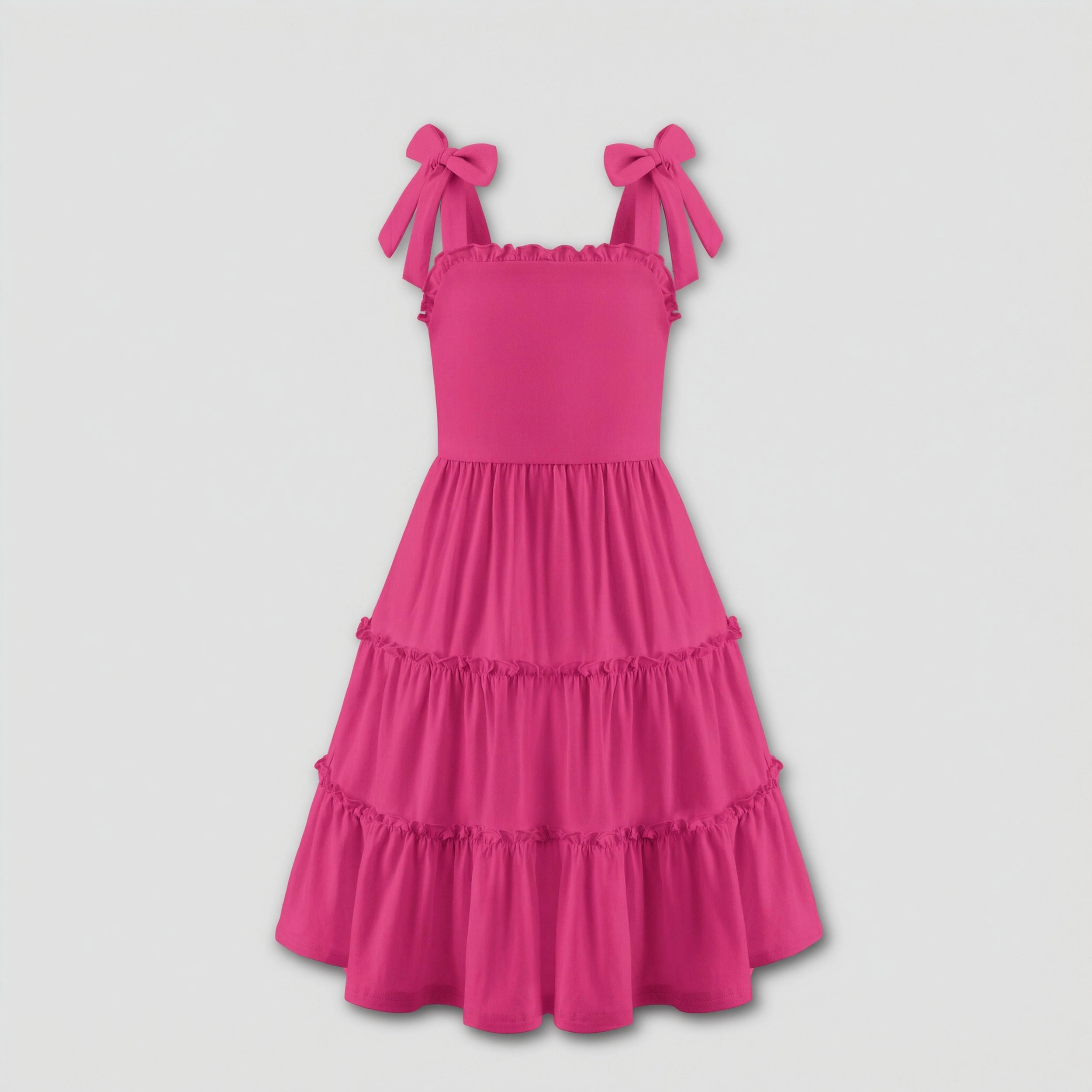 Arshiner Girls Summer Dress Boho Casual Sundress Strapless Tiered Swing Midi Dresses