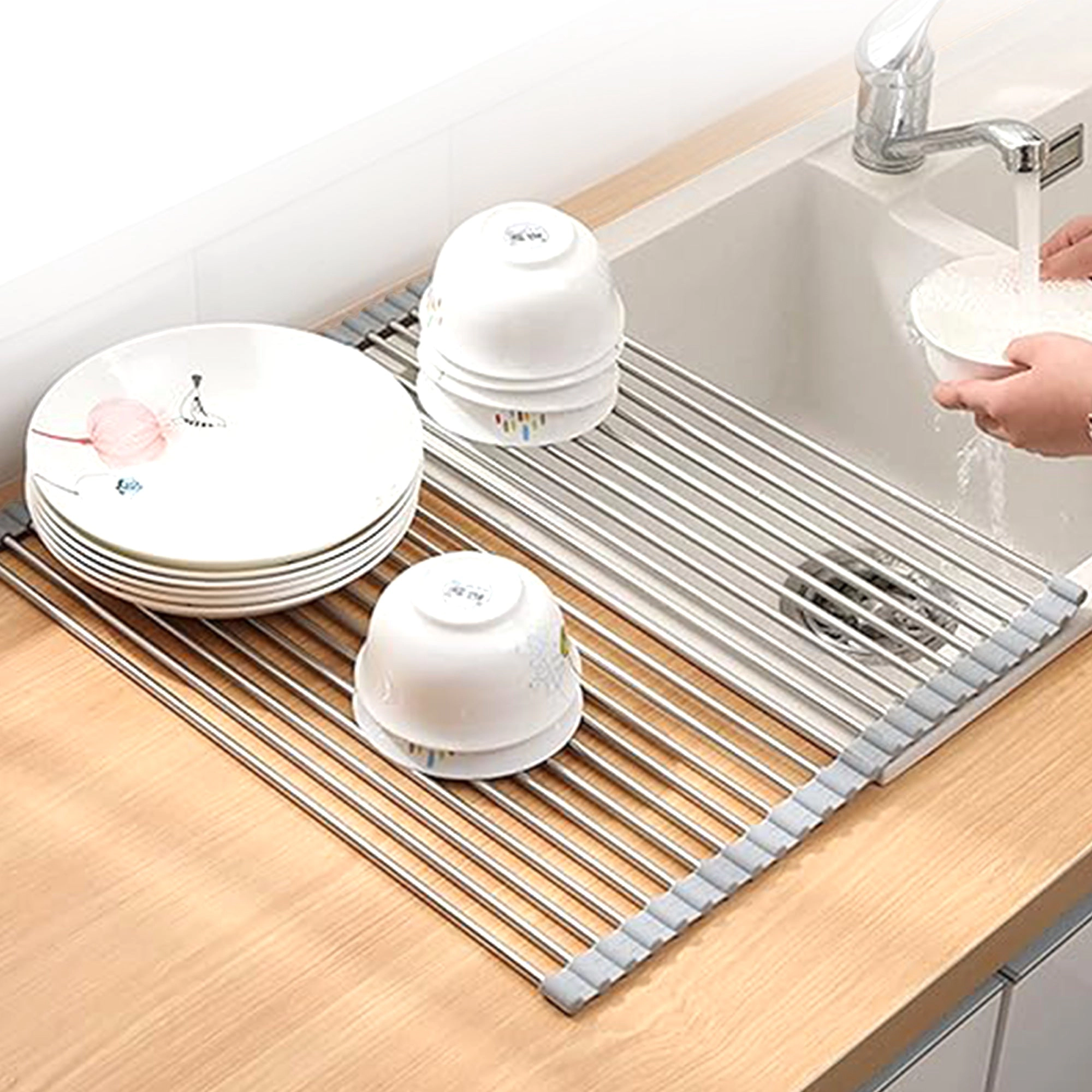 Cheer Collection Multipurpose Dish Drying Rack –  Non-Slip Stainless Steel