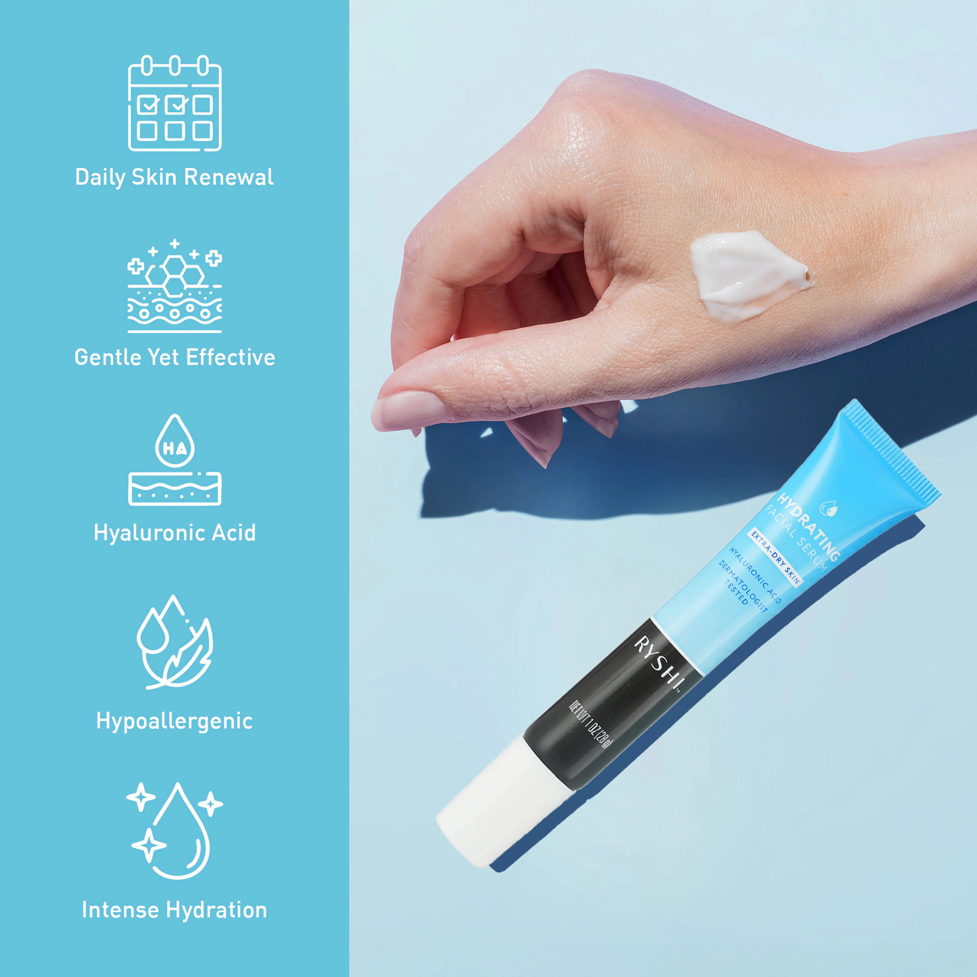 Pursonic Unisex Hydrating Skincare Serum with Hyaluronic Acid for Deep Moisture & Dry Skin Facial Treatment