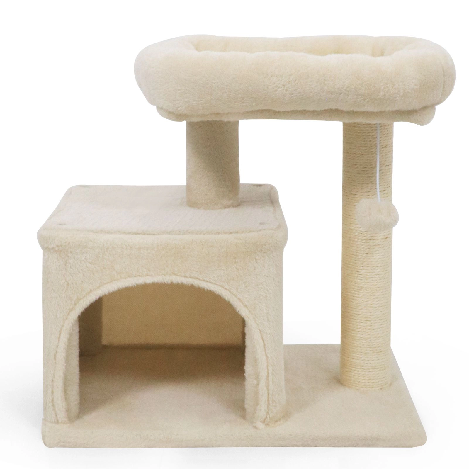 SlickBlue 19.5 Inch Cat Tree with Condo, Padded Perch and Scratcher