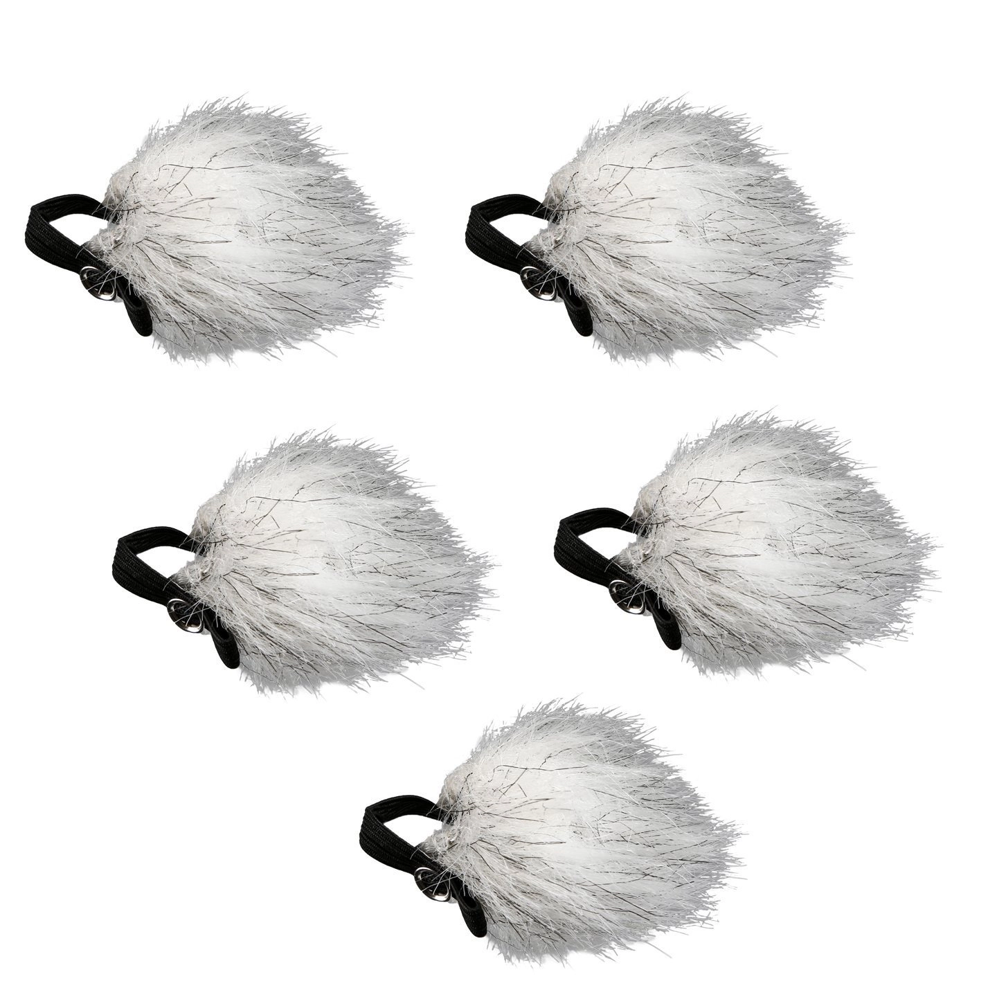 Movo WS10n Universal Furry Outdoor Microphone Windscreen Muff for All Lavalier Microphones (5 PACK)