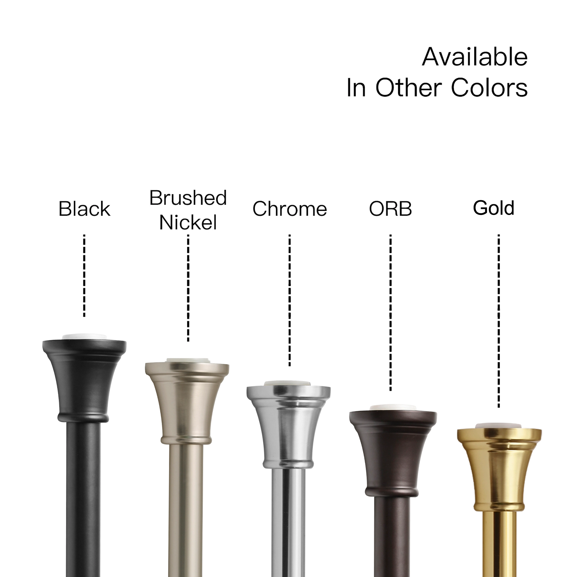 Utopia Alley Adjustable 72-Inch Rust-Proof Aluminum Shower Curtain Tension Rod, No Drill Installation - Extendable
