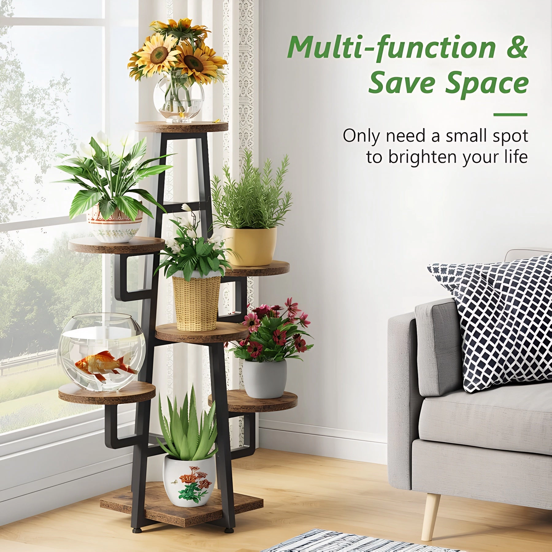 Tribesigns 7-Tier Plant Stand, 43.3" Plant Pots Holder Rack Flower Stand