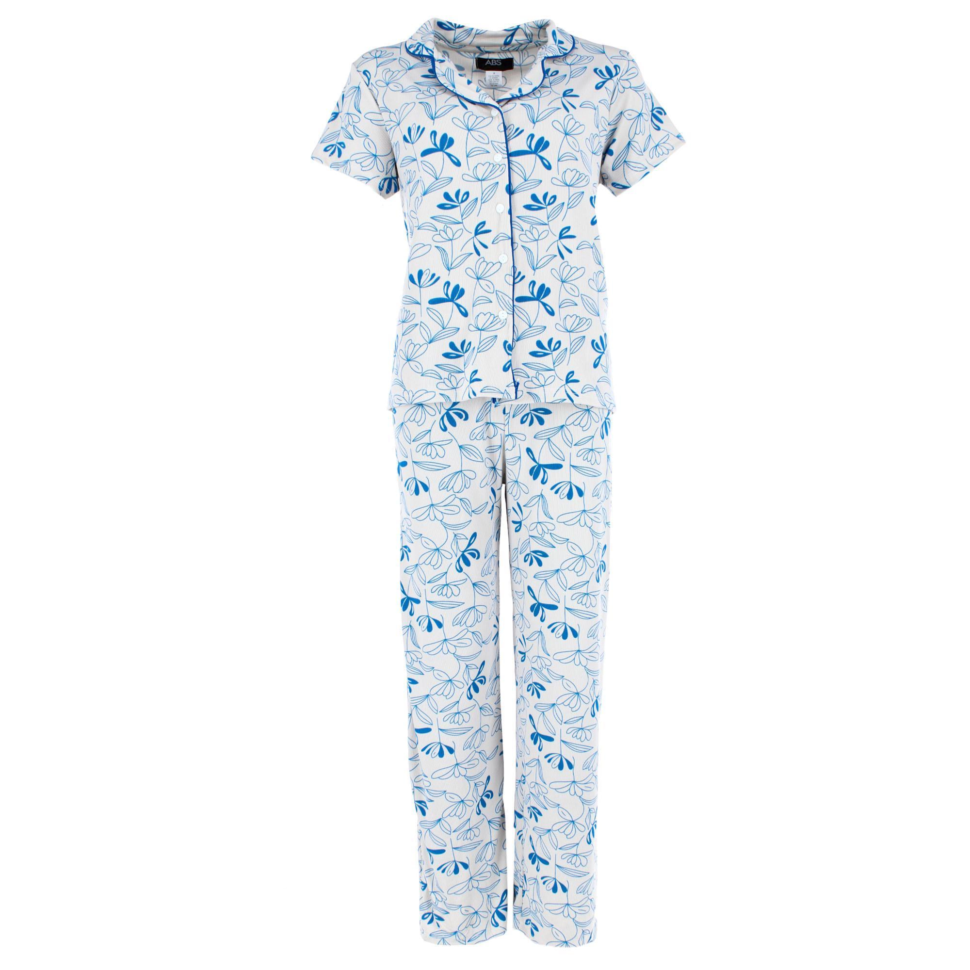 CTM Women's Floral Front Pocket Sleepwear Set