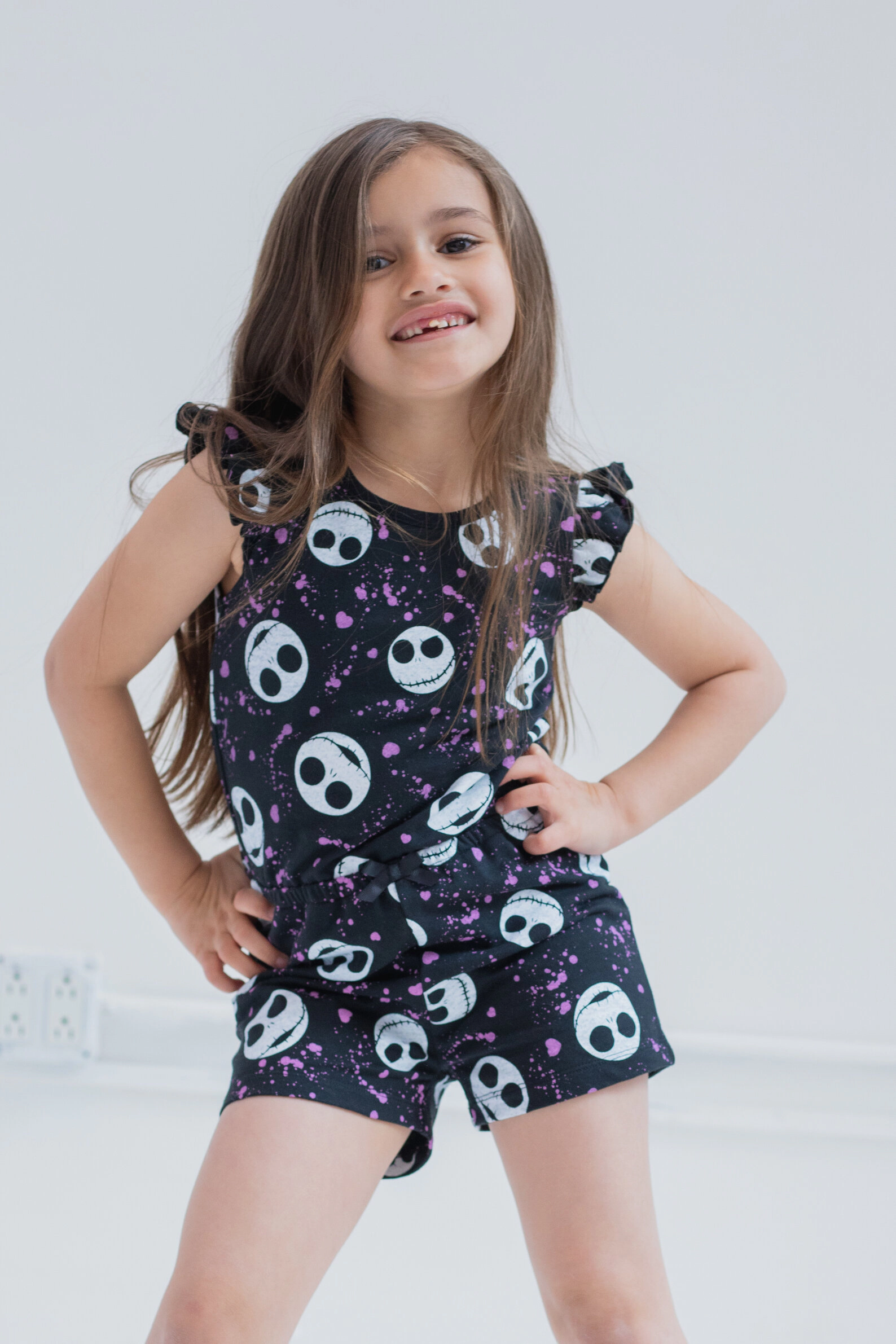 Disney Girls' Sleeveless Skater Romper