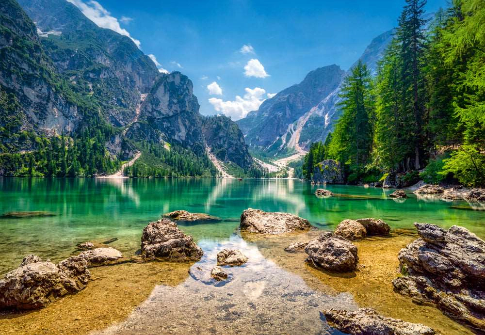 CASTORLAND 1000 Piece Jigsaw Puzzle, Steam Train, Heaven's Lake, the Dolomites, Italy, C-103416-2
