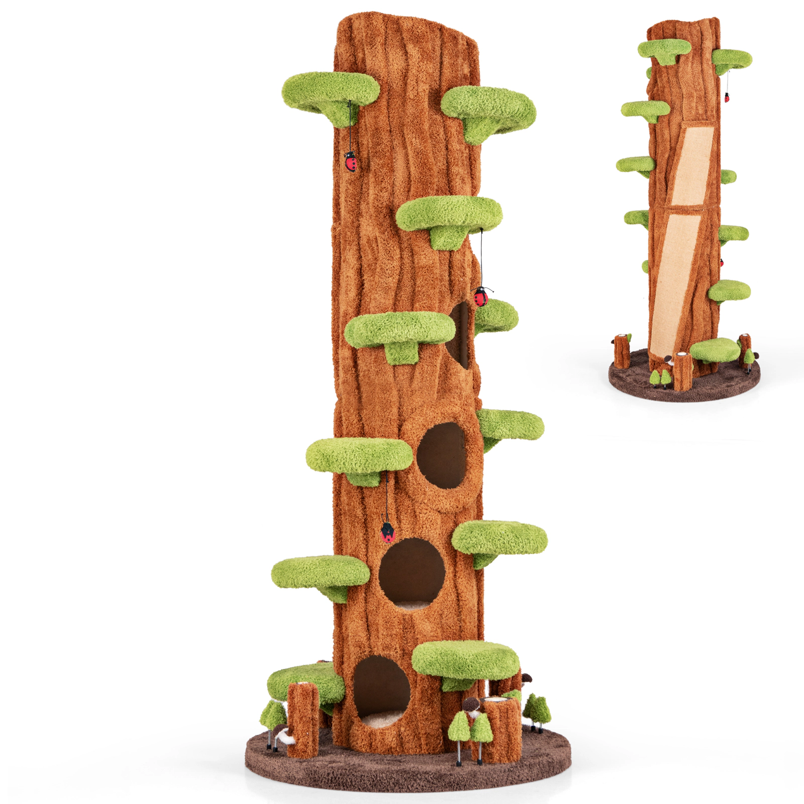 SlickBlue Tall Cat Tree Tower with Multi-Level Perches and Condos