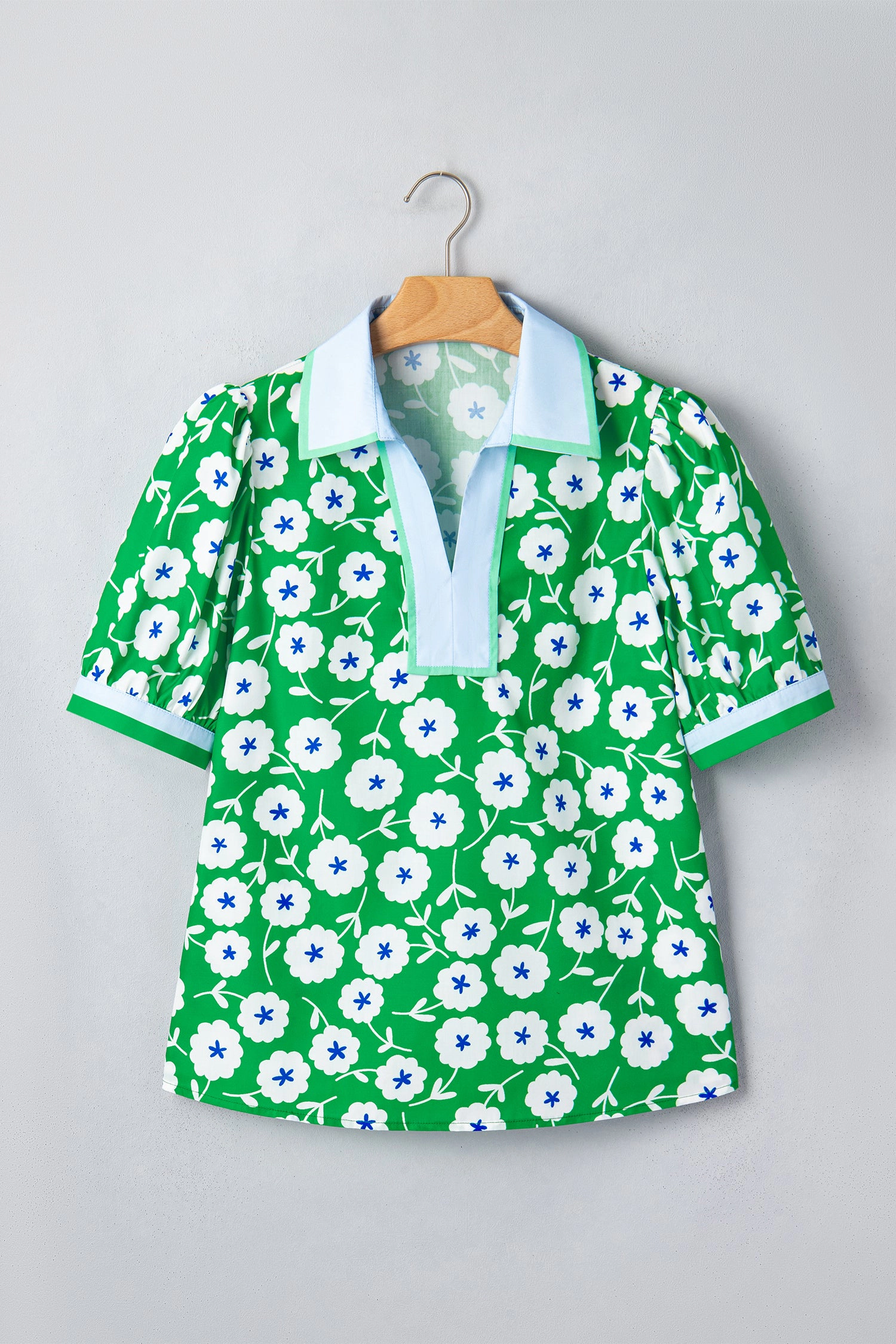 Threaded Pear Antonella Collar Short Sleeve Blouse