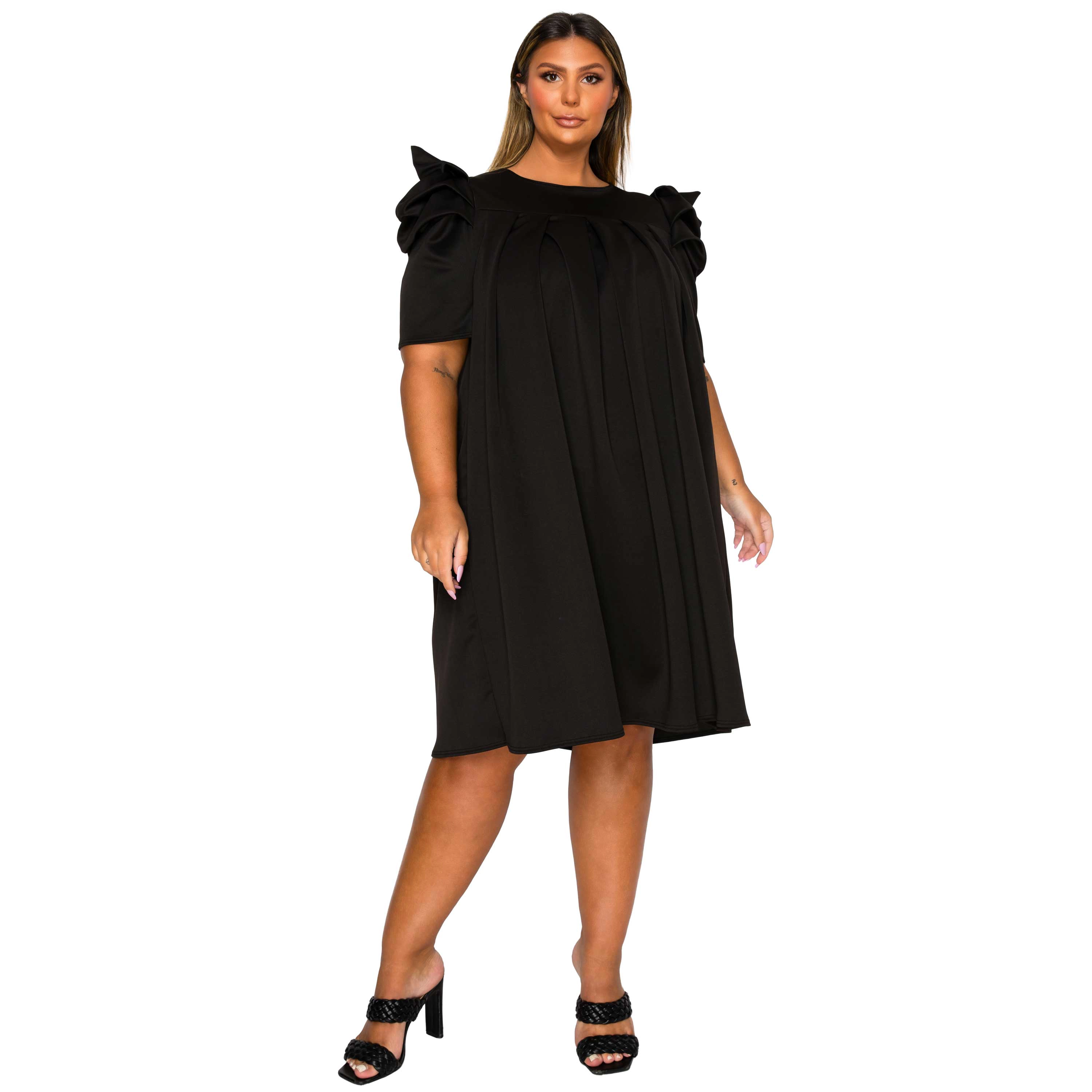 L I V D Women's Plus Zaya Pleated Swing Dress