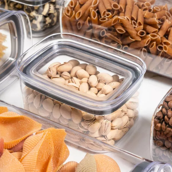 OU Airtight Food Storage Container 24pc, BPA Free Clear Plastic Containers w/ Leak Proof Lid, Stackable Pantry Organizer