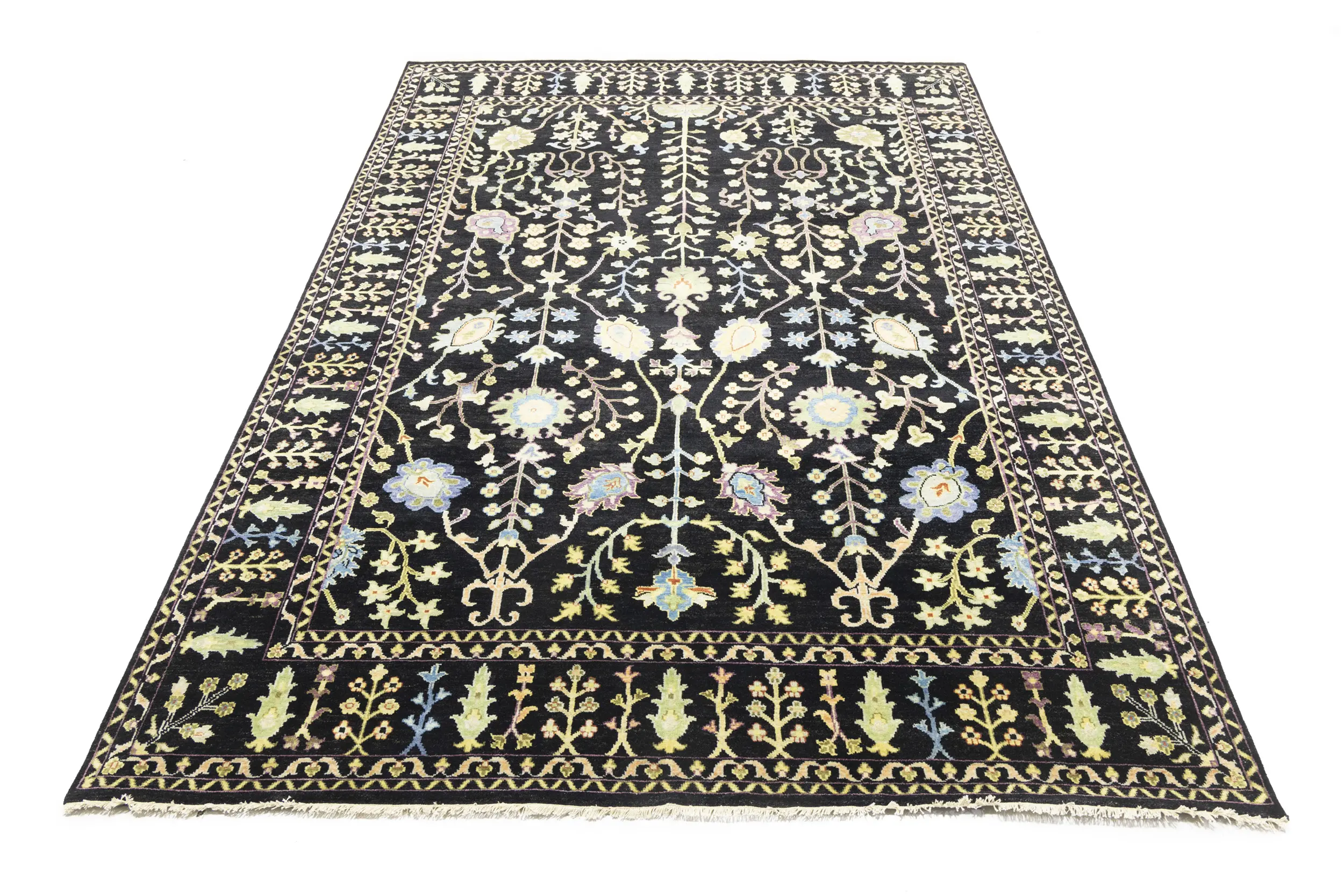 Magic Rugs Black Floral 8X11 Osh Chobi Oriental Rug