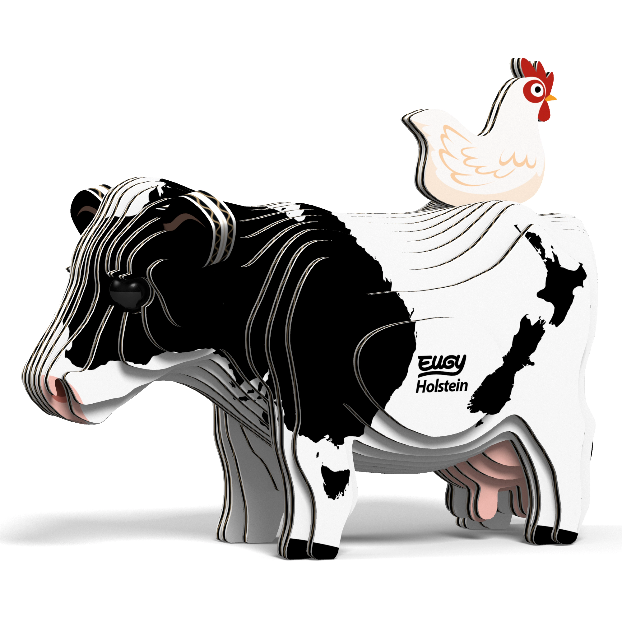 EUGY Holstein Cow 3D Puzzle - contains 23 puzzle pieces
