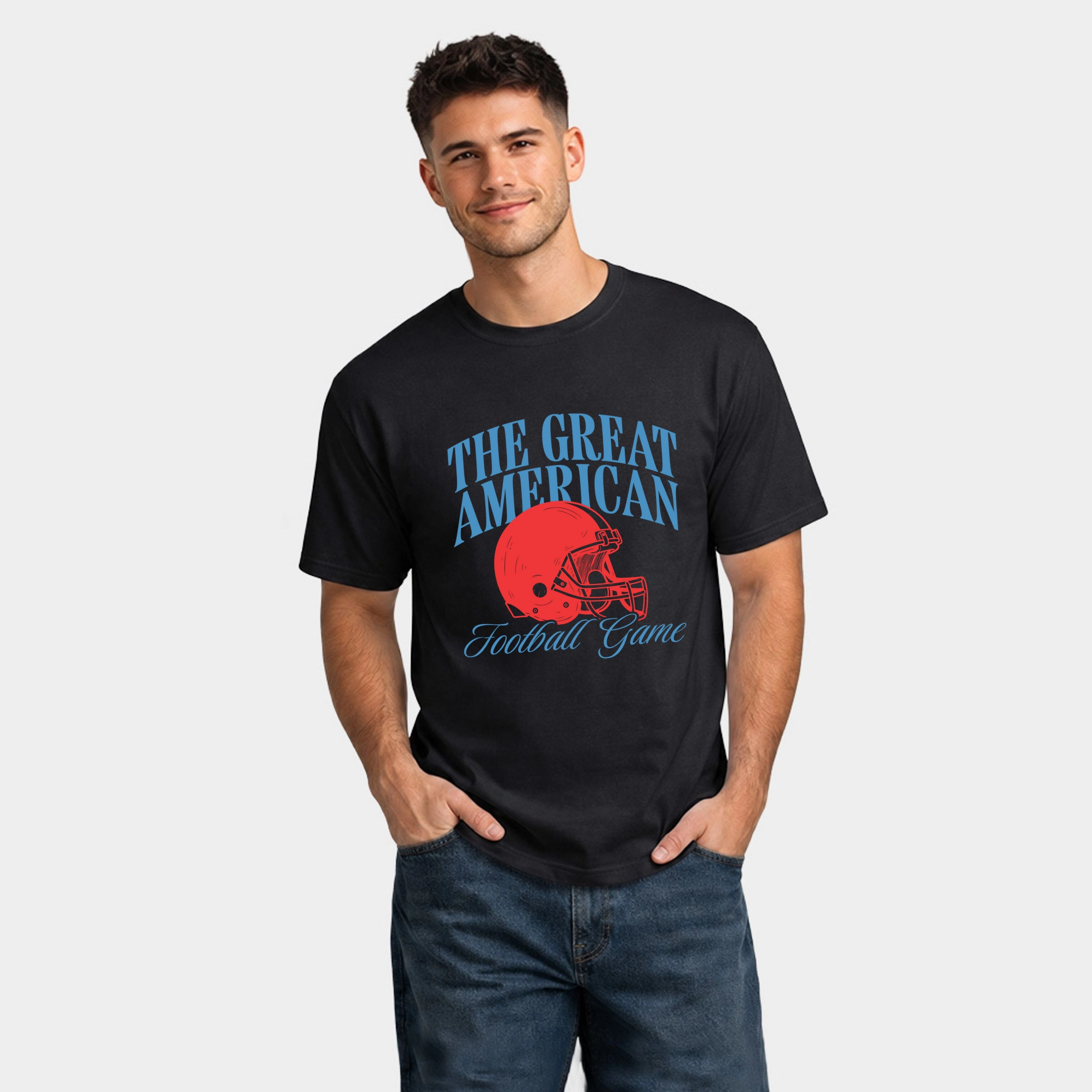 Simply Sage Market - Men's Garment Dyed Graphic T-Shirt The Great American Football Game