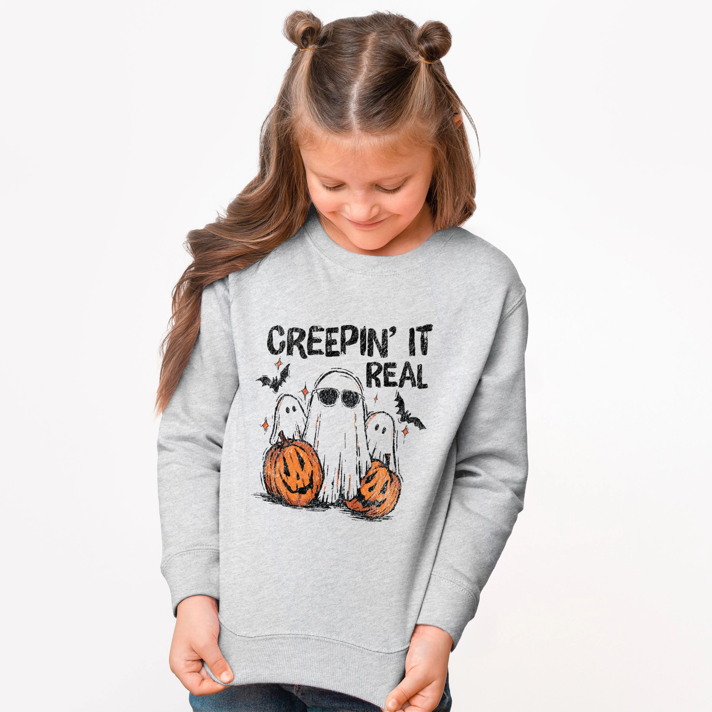 The Juniper Shop - Youth Graphic Sweatshirt Creepin it Real Ghosts