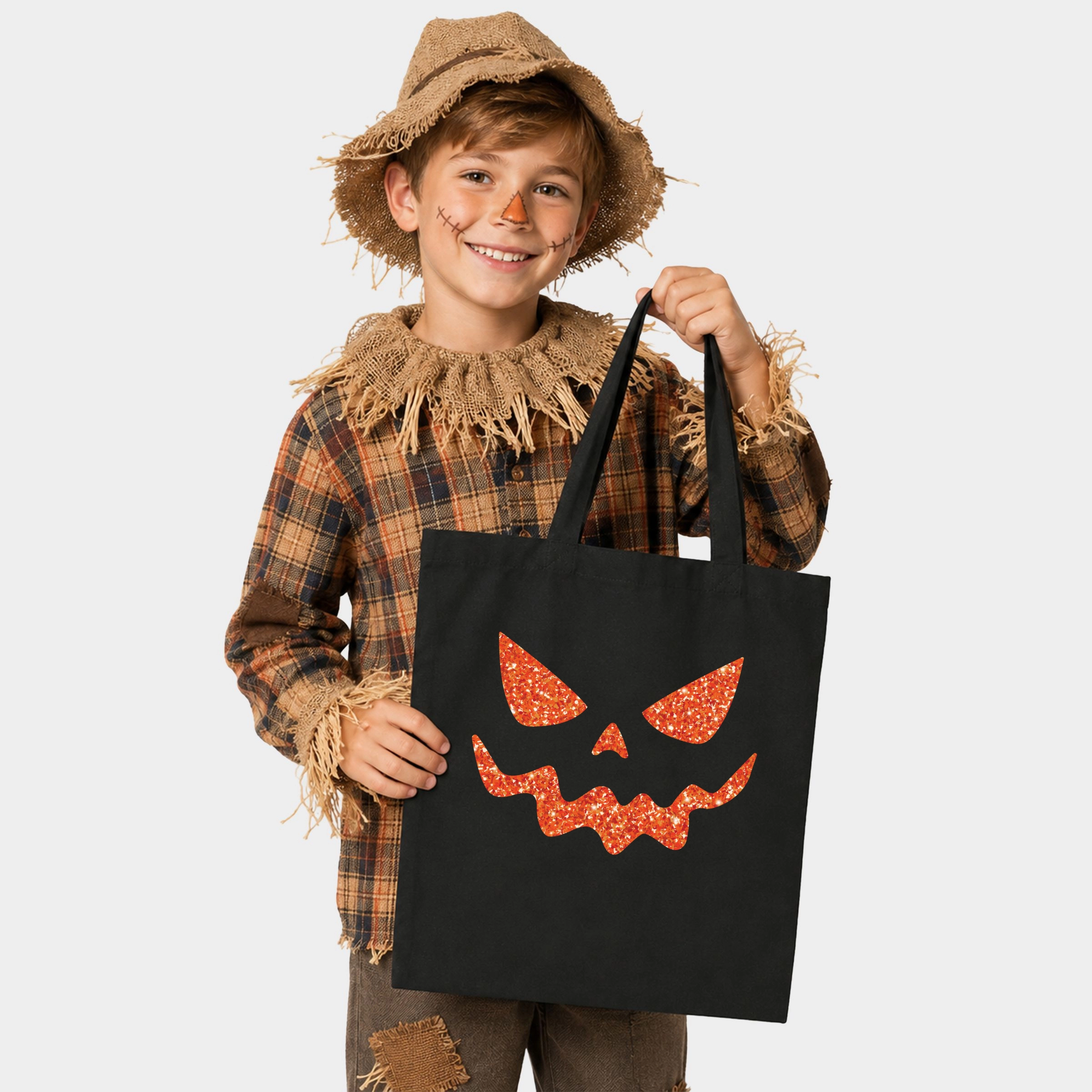 Simply Sage Market - Canvas Tote - Pumpkin Face Glitter