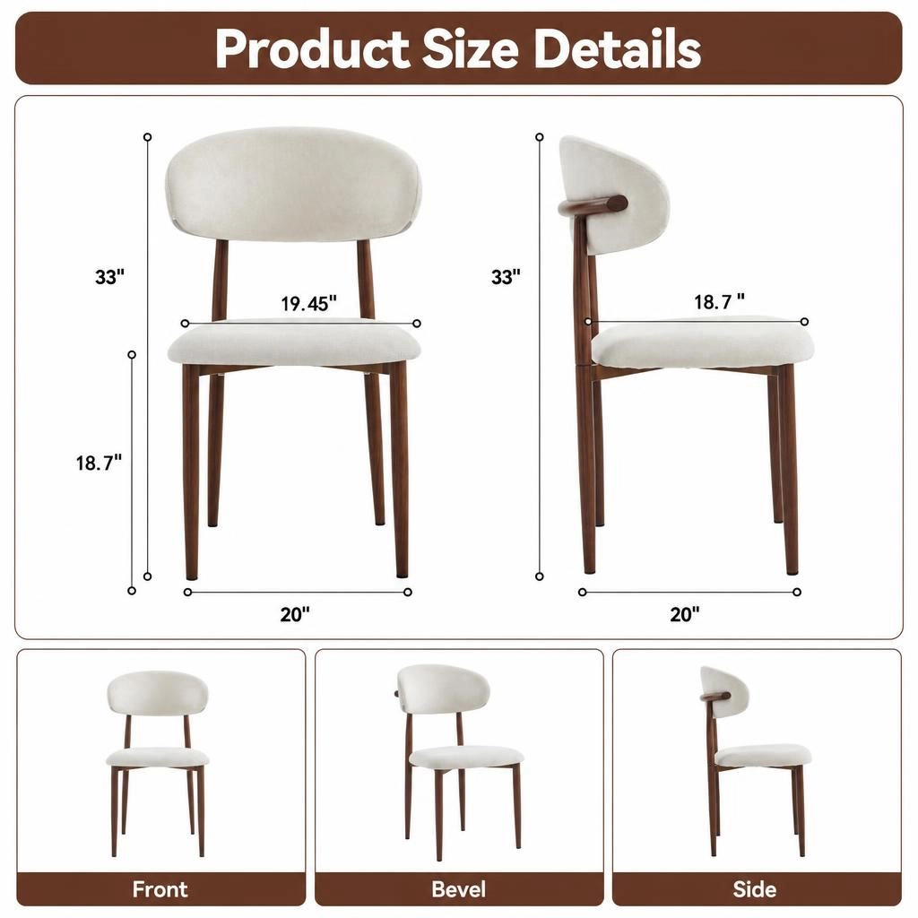 GOODSILO Upholstered Cotton Linen Dining Chair