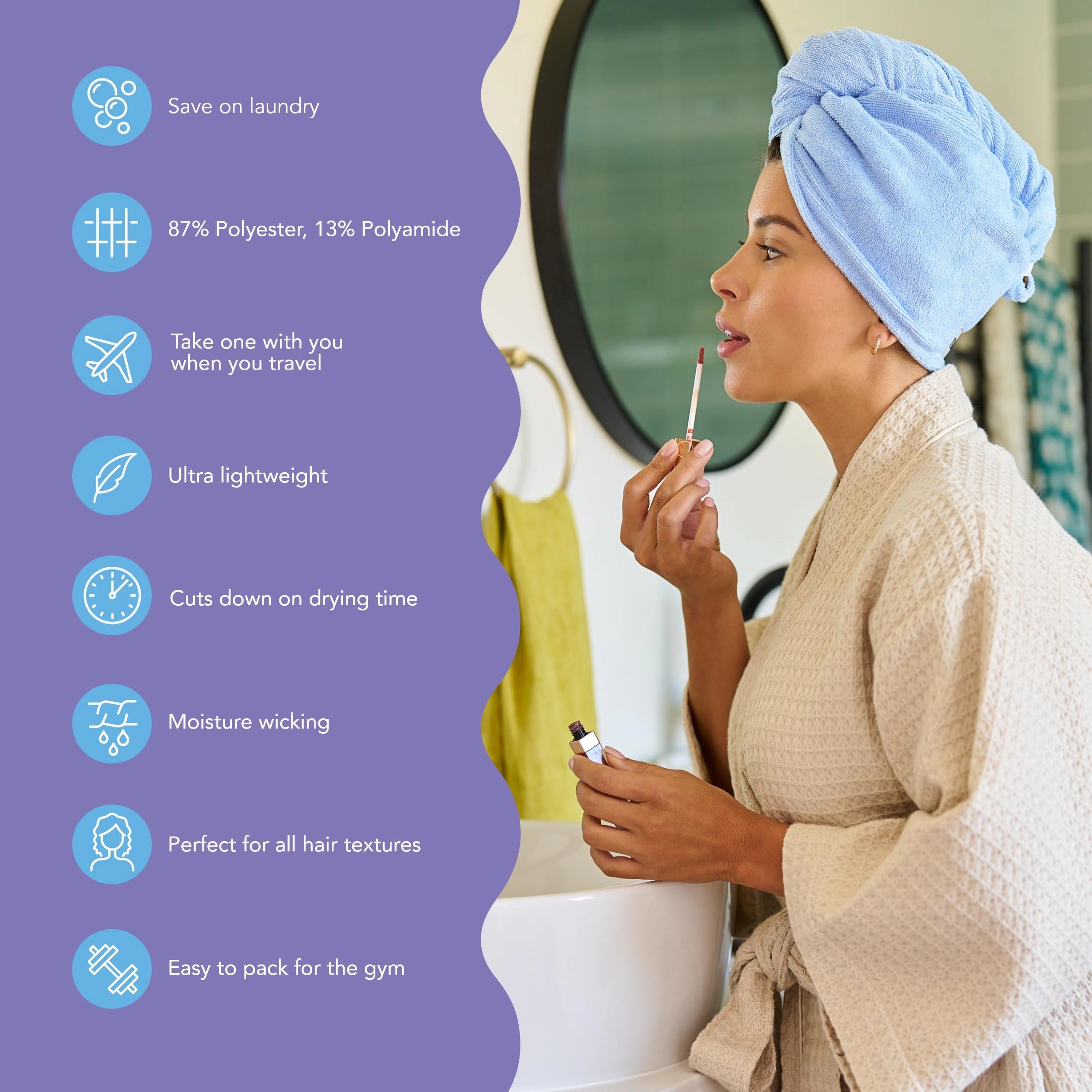 PIGFDK 2-packfiber Hair Towel For Beauty Travel Gifting