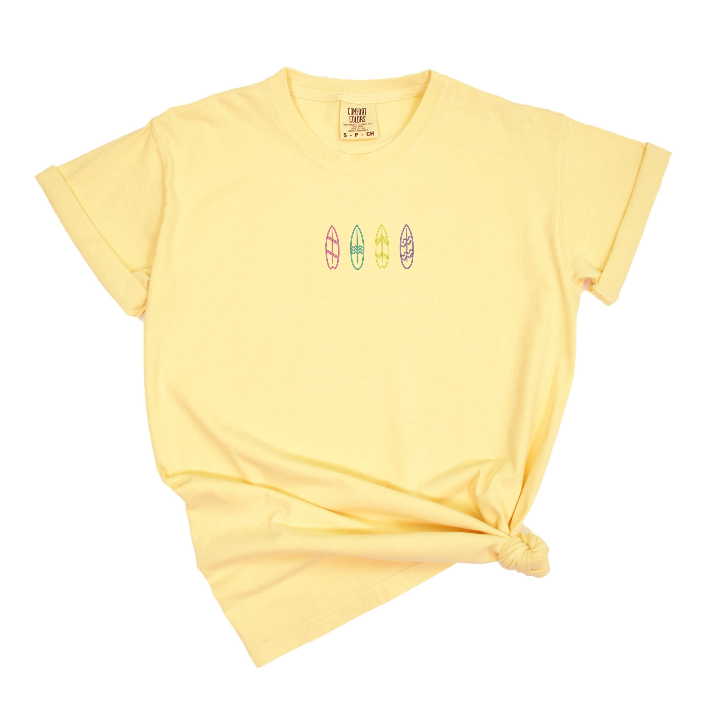 Simply Sage Market Women's Garment-Dyed Embroidered Surf Boards Graphic T-Shirt