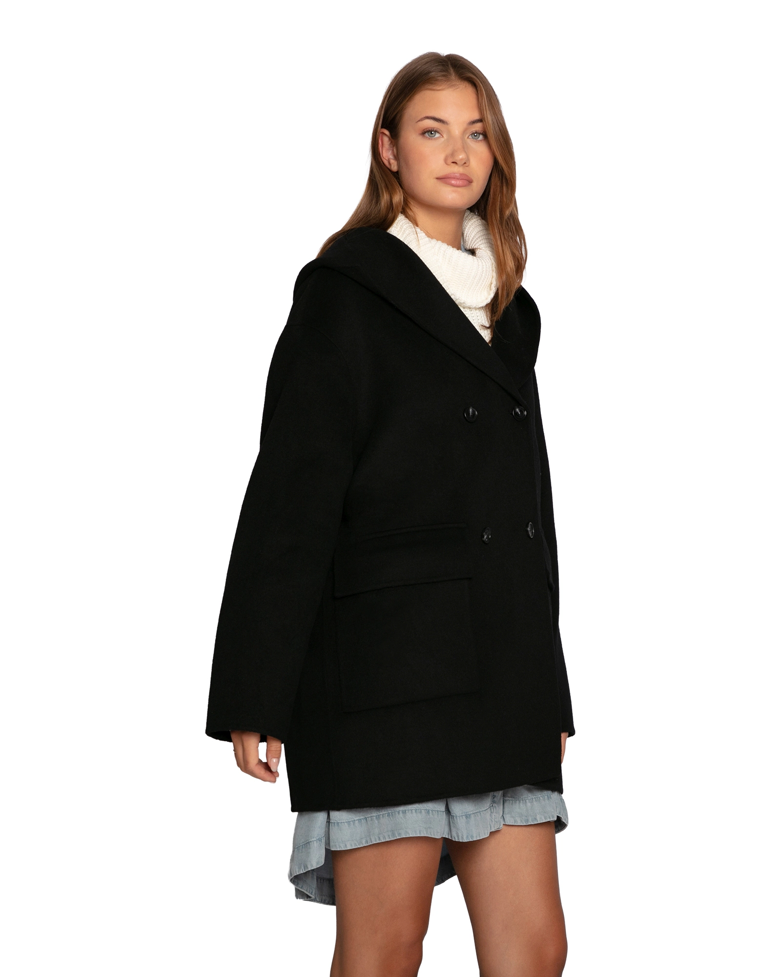 Belle & Bloom Coastal Edit Hooded Wool Blend Coat