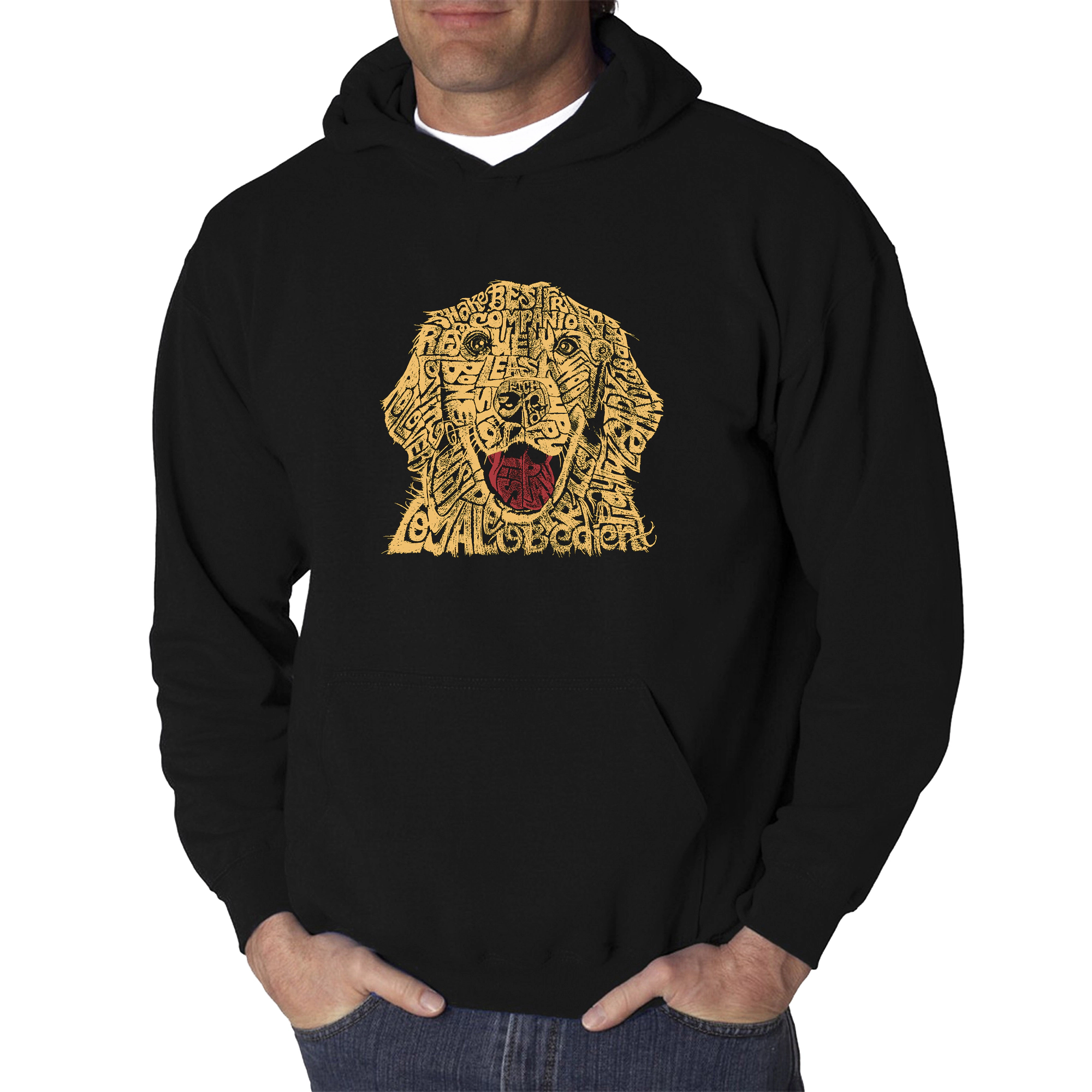 LA Pop Art Dog - Men's Word Hooded Sweatshirt
