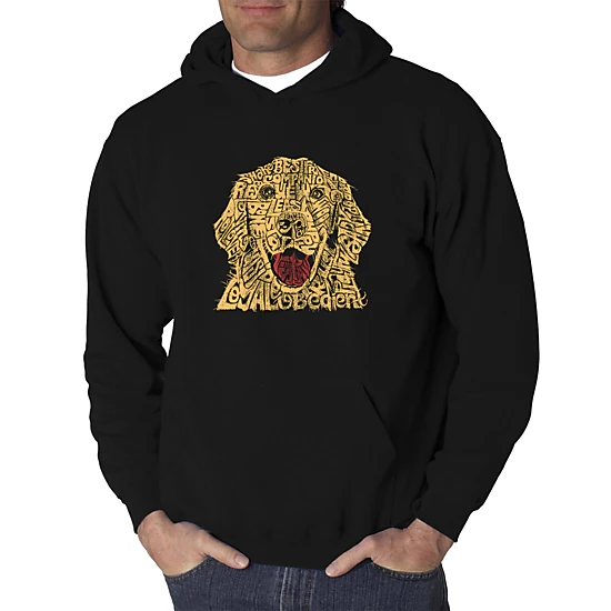 LA Pop Art Dog - Men's Word Art Hooded Sweatshirt